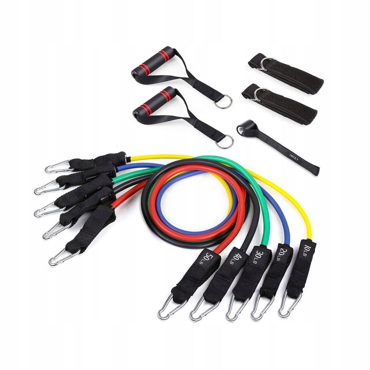 INTEY SET OF 5 RESISTANCE RUBBERS FOR EXERCISES NY-CT61 RESISTANCE FROM 4,5 TO 22,6KG