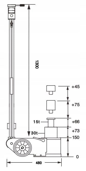 INVENTO AHL 30 - Pneumatic lift.-hydraulic. 30/15 t Brand Invento