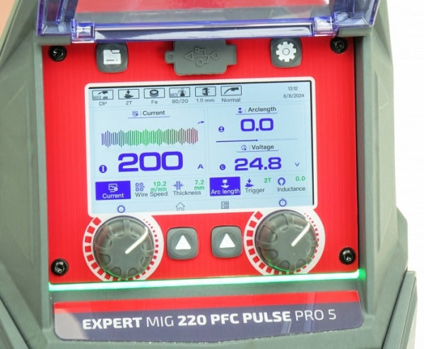INVERTER SEMI-AUTOMATIC WELDING EXPERT MIG 220 PFC PULSE PRO5 LCD IDEAL Manufacturer code EXMIG220P