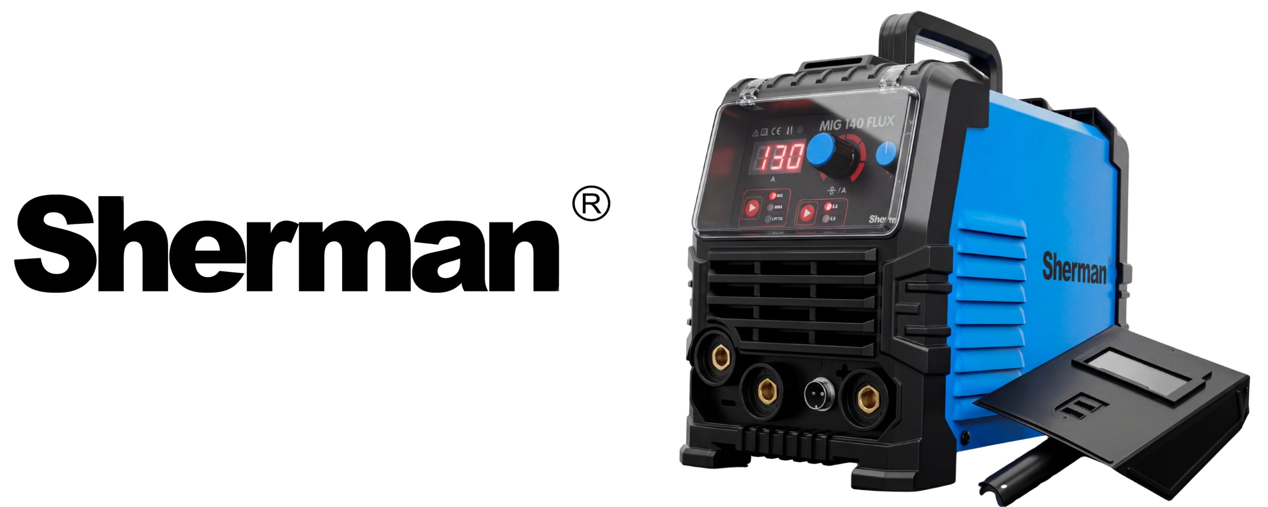 INVERTER WELDER 140 FLUX MIG TIG MMA / GAS FREE Sherman Duty cycle time 60%