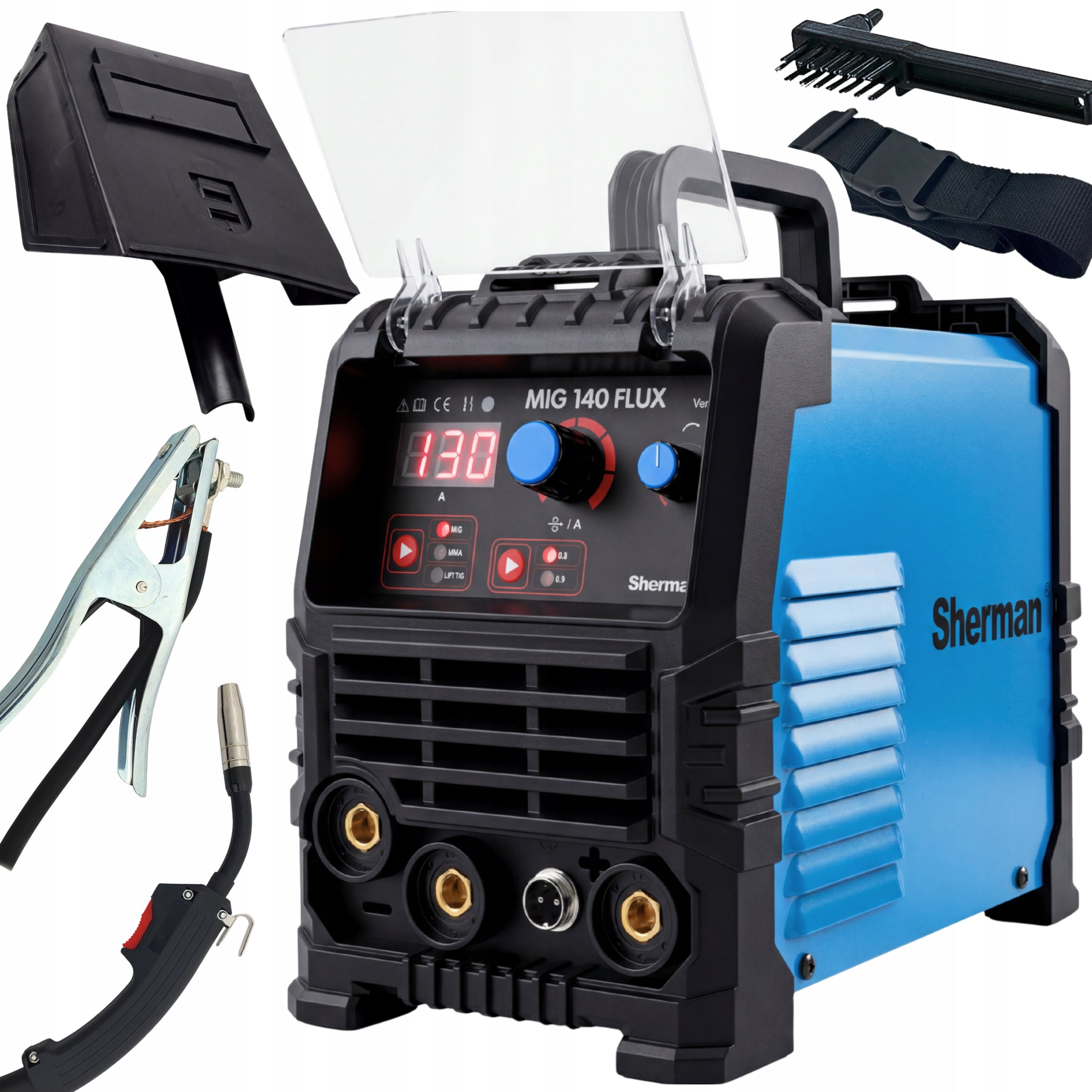 INVERTER WELDER 140 FLUX MIG TIG MMA / GAS FREE Sherman