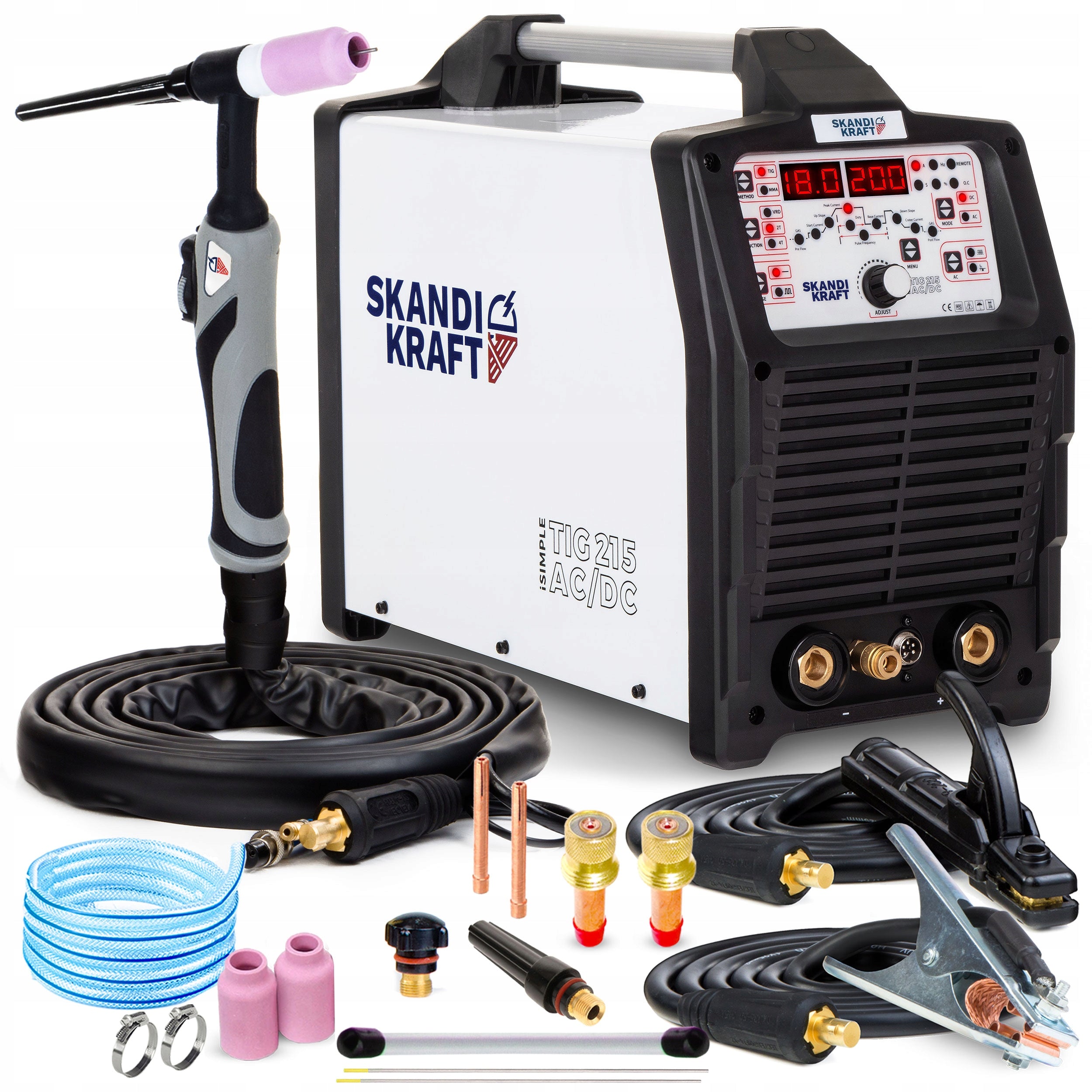 INVERTER WELDER HF iSimple TIG 215 AC/DC MMA ALUMINIUM SKANDI KRAFT