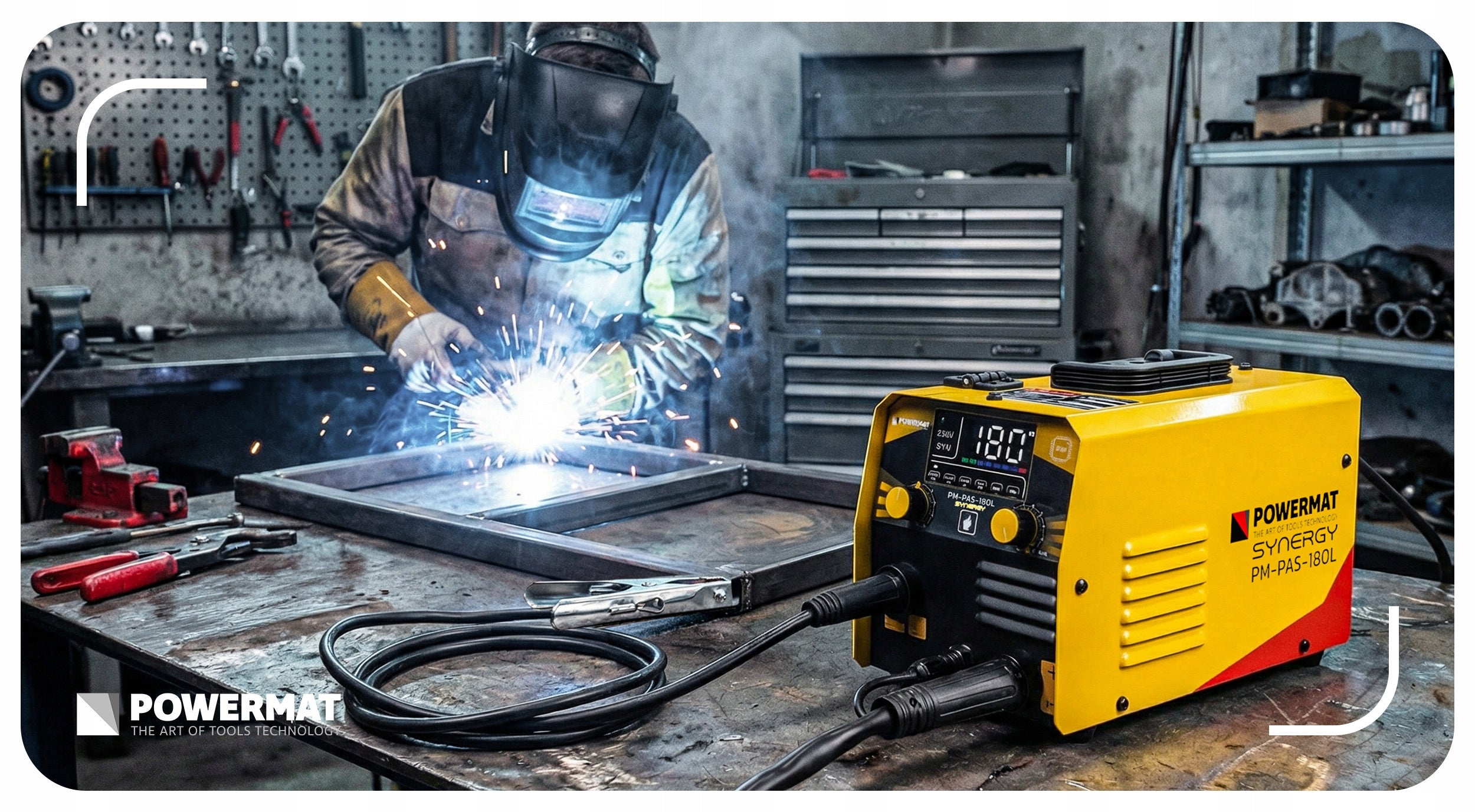 INVERTER WELDER MIGOMAT FCAW FLUX MMA TIG-LIFT 180A SYNERGY 2x WIRE Brand Powermat