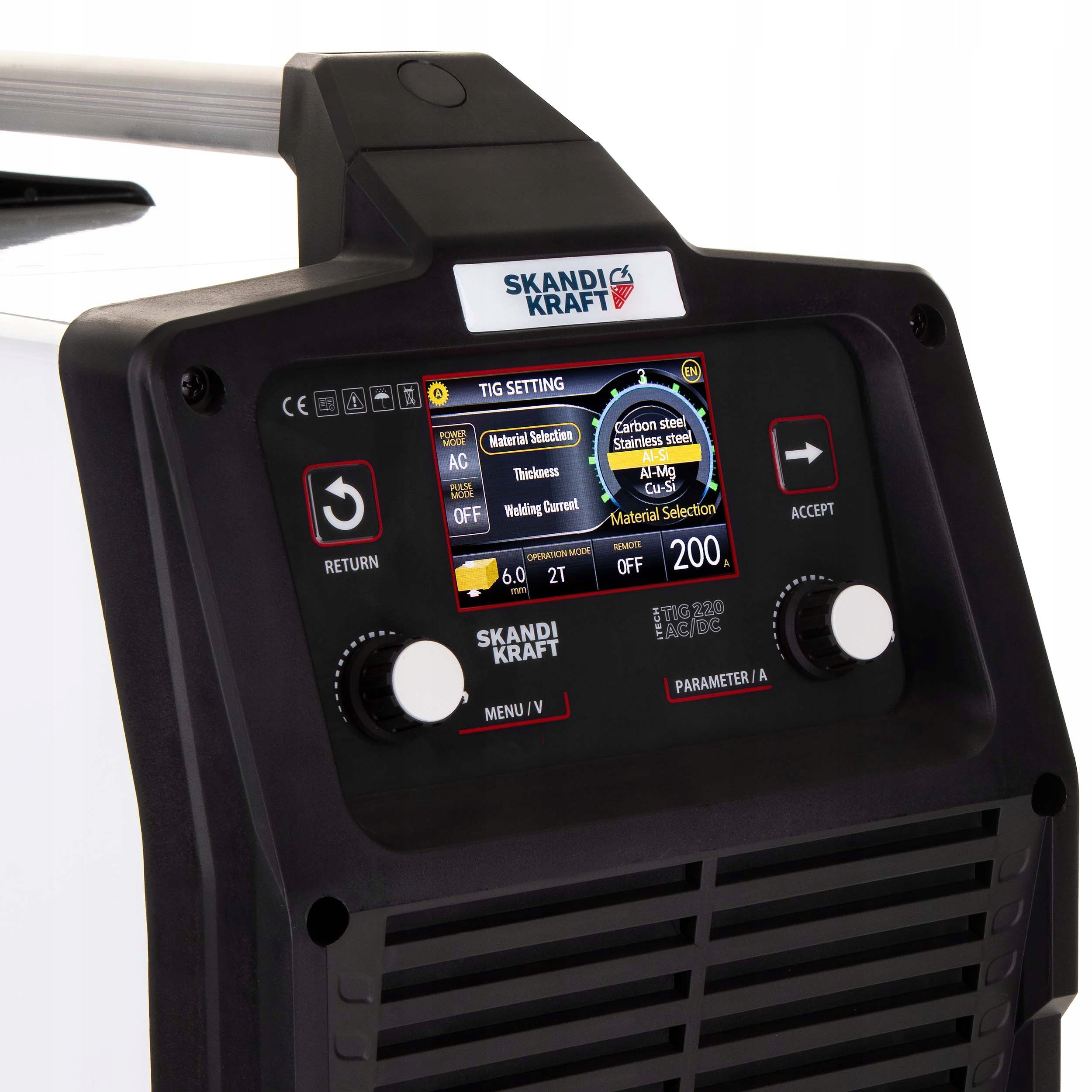 INVERTER WELDER iTECH TIG 220 AC/DC HF SYNERGY ALUMINIUM SKANDI KRAFT Brand SKANDI KRAFT