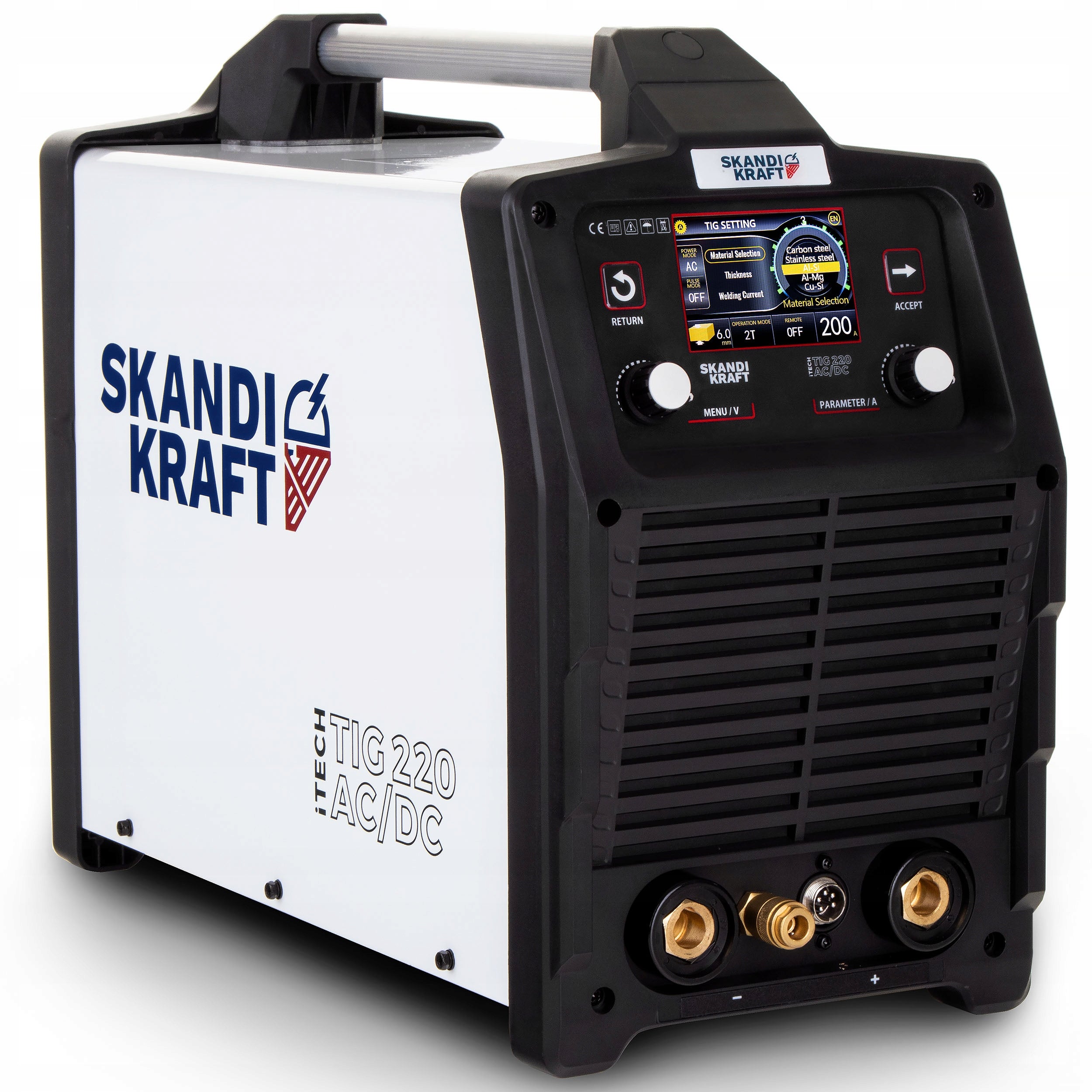 INVERTER WELDER iTECH TIG 220 AC/DC HF SYNERGY ALUMINIUM SKANDI KRAFT Manufacturer code iTECH TIG 220 ACDC