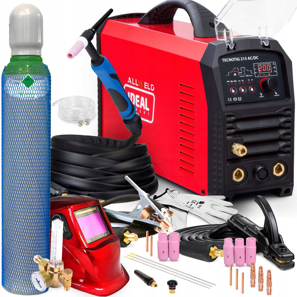 INVERTER WELDING MACHINE IDEAL TECNO TIG 215 AC DC PULSE MMA 230V 200A HF IGBT
