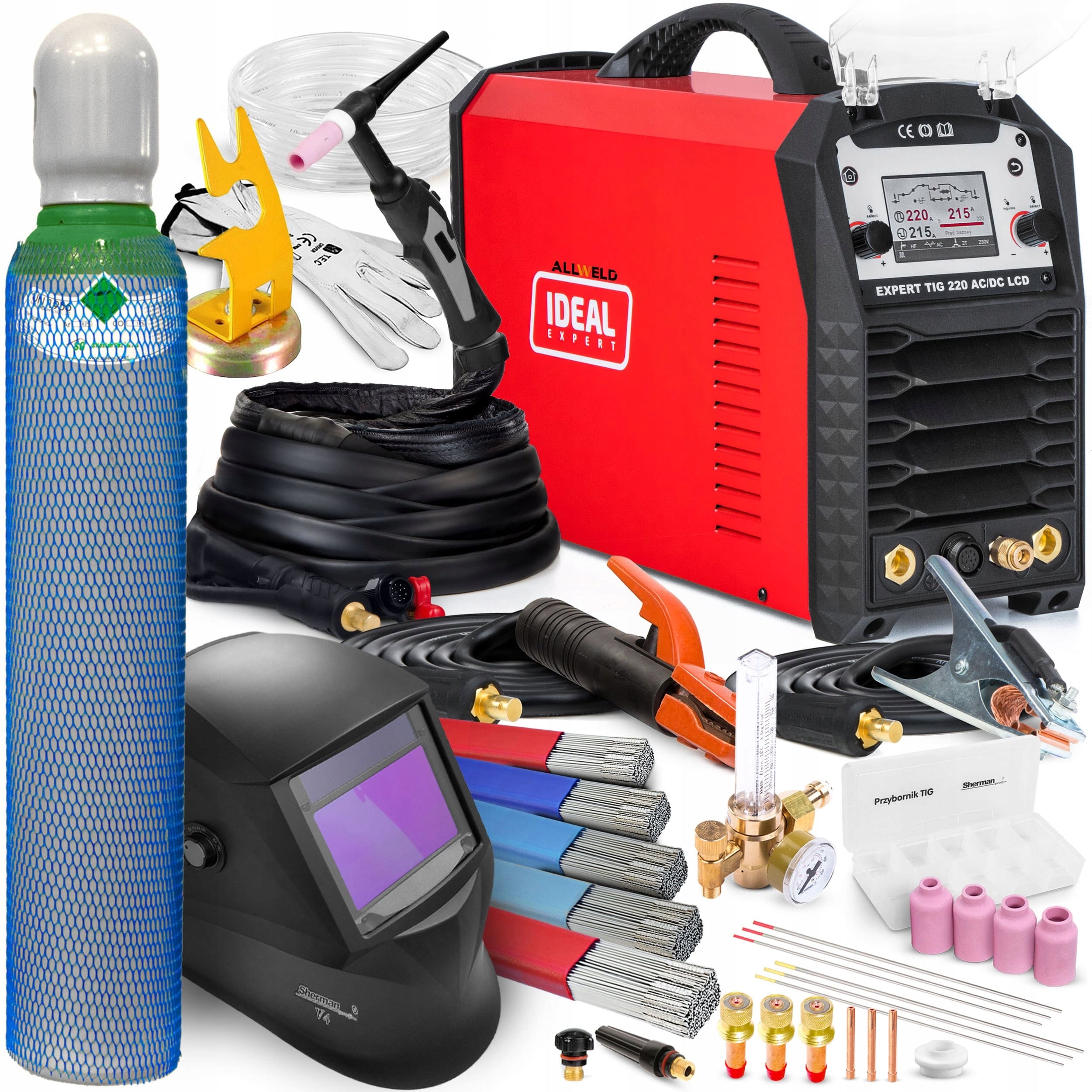 INVERTER WELDING MACHINE INVERTER IDEAL EXPERT TIG 220 AC/DC LCD PULSE MMA IGBT