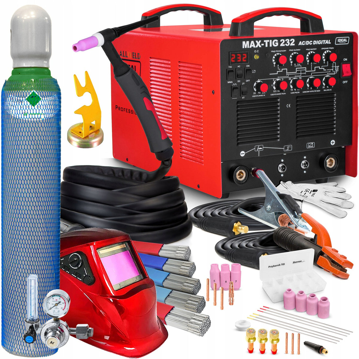 INVERTER WELDING MACHINE INVERTER IDEAL MAX TIG 232 MMA AC DC ALU 200A 230V HF