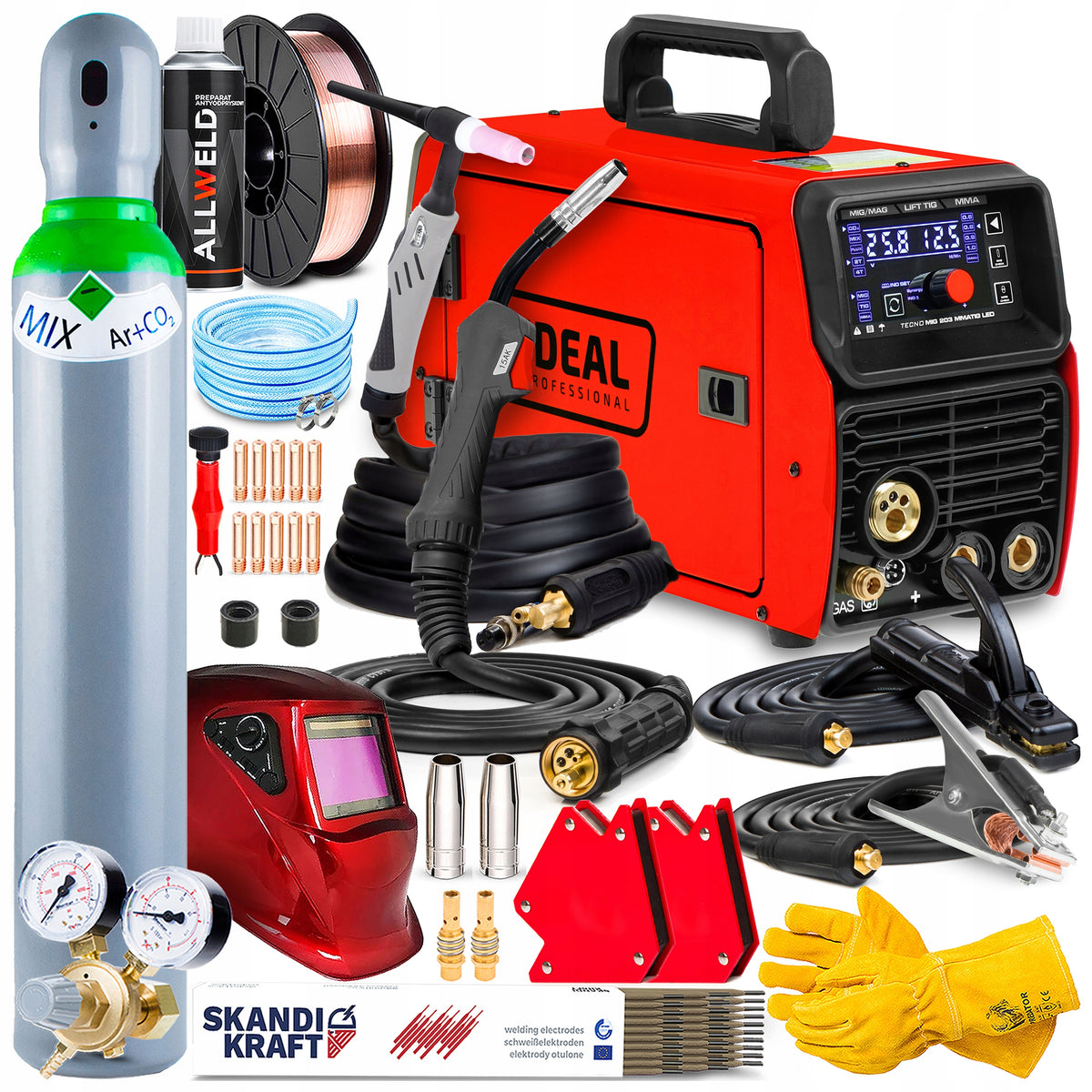 INVERTER WELDING MACHINE INVERTER IDEAL MIG 203 LED SYNERGY MMA TIG 200A 3IN1