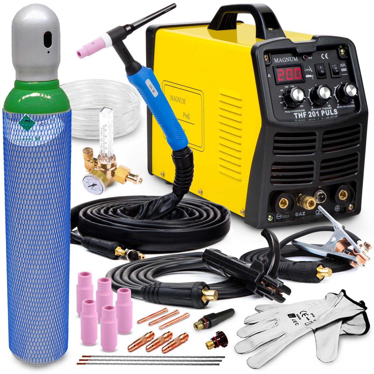 INVERTER WELDING MACHINE INVERTER MAGNUM THF 201 PULSE TIG DC MMA 230V 200A IGBT