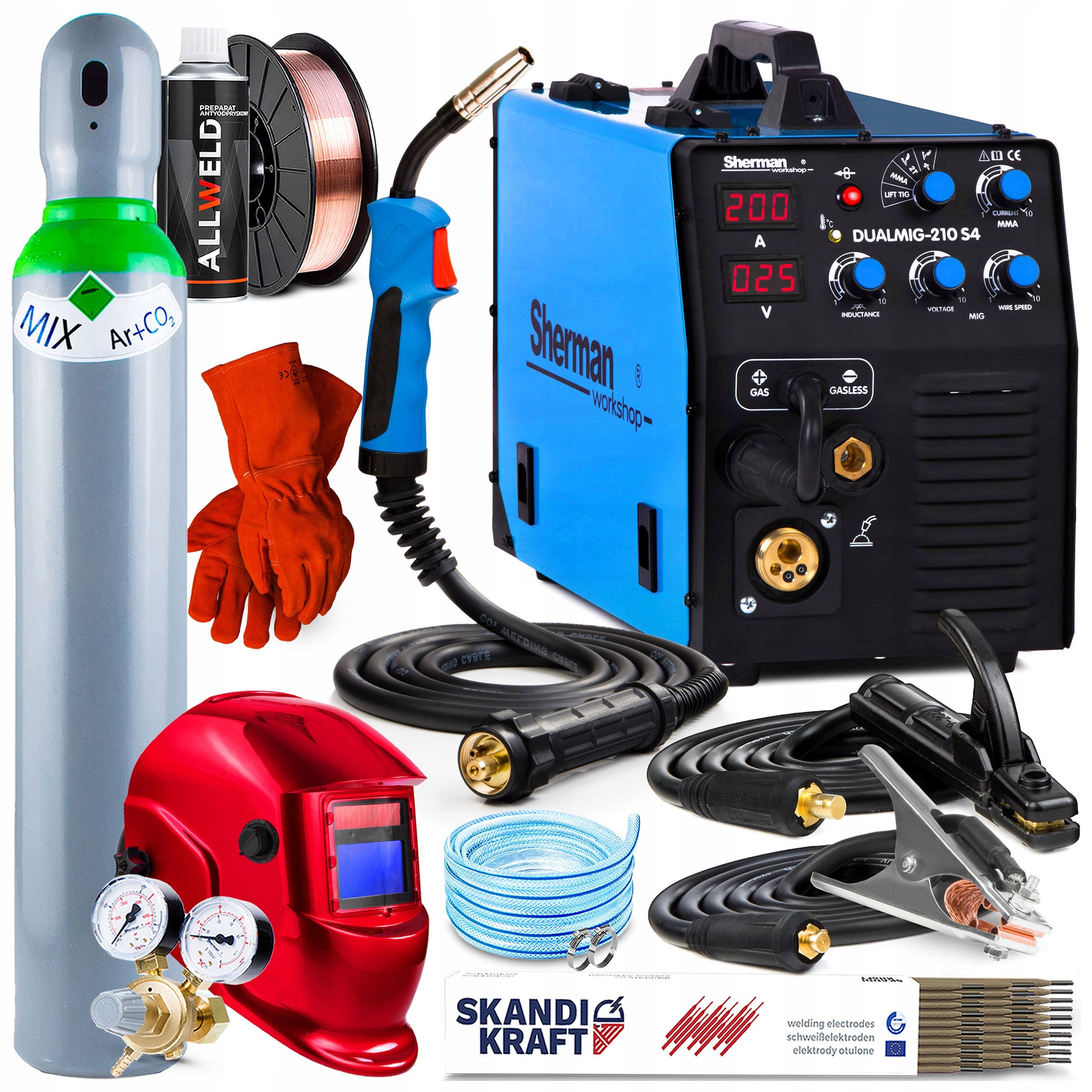 INVERTER WELDING MACHINE INVERTER SHERMAN MIG 210 S4 MMA TIG IGBT SOLDERING