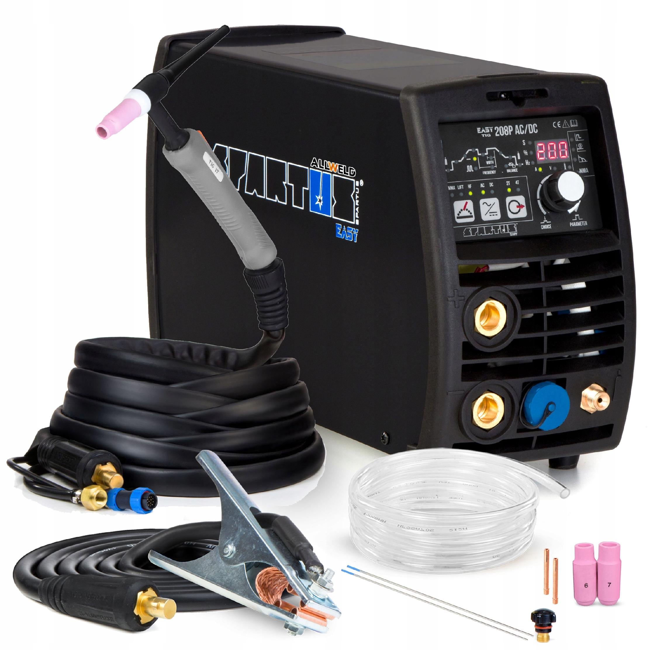 INVERTER WELDING MACHINE INVERTER SPARTUS EASY TIG 208P AC/DC MMA PULSE 200A ALU