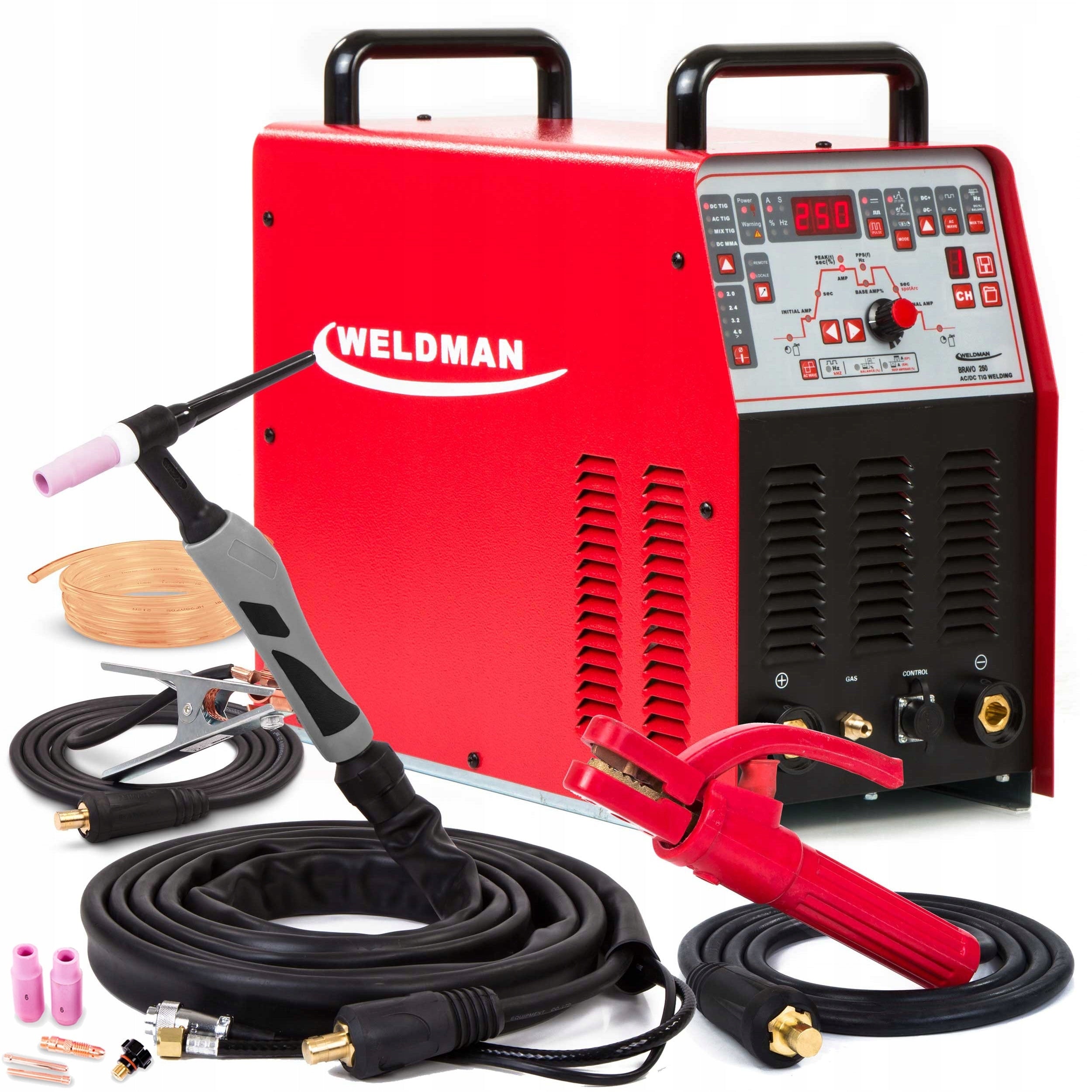 INVERTER WELDING MACHINE INVERTER WELDMAN BRAVO TIG 250 AC DC PULSE MMA 230V HF