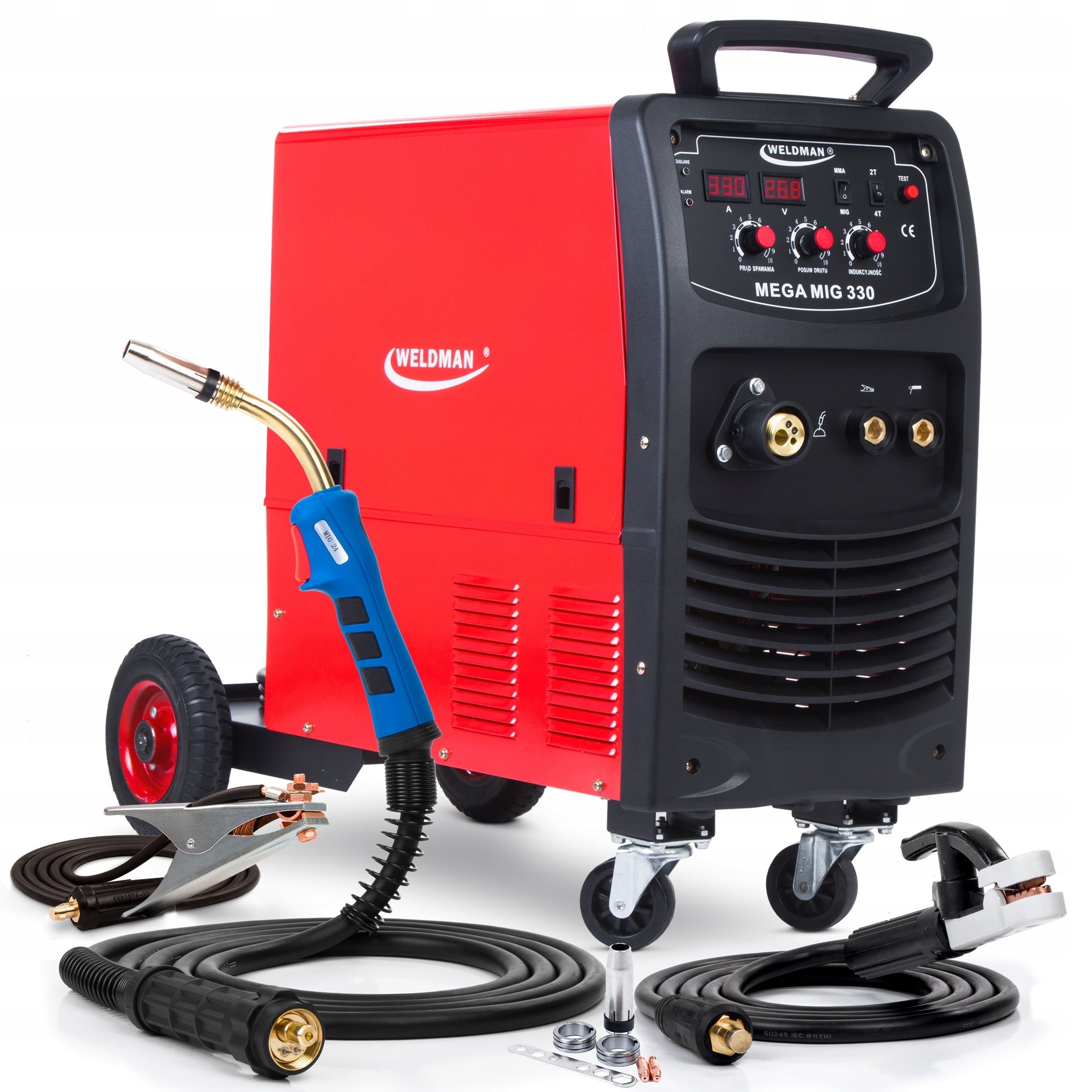 INVERTER WELDING MACHINE INVERTER WELDMAN MEGA MIG 330 MMA FLUX 400V 330A IGBT