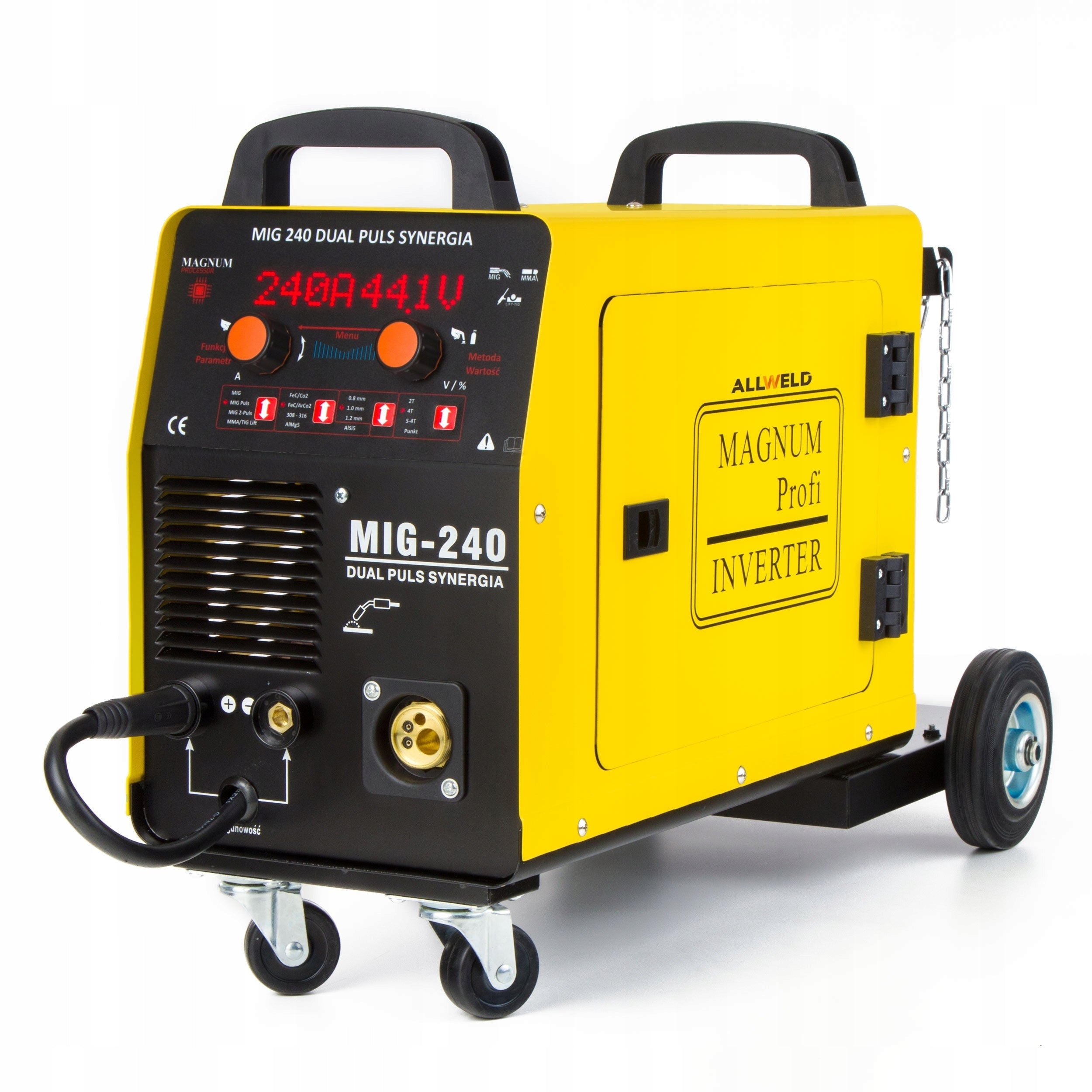 INVERTER WELDING MACHINE MAGNUM MIG 240 DUAL PULSE MMA TIG ALUMINIUM 240A 3IN1 Manufacturer code U MI 240 DP #ZESTAW2AK