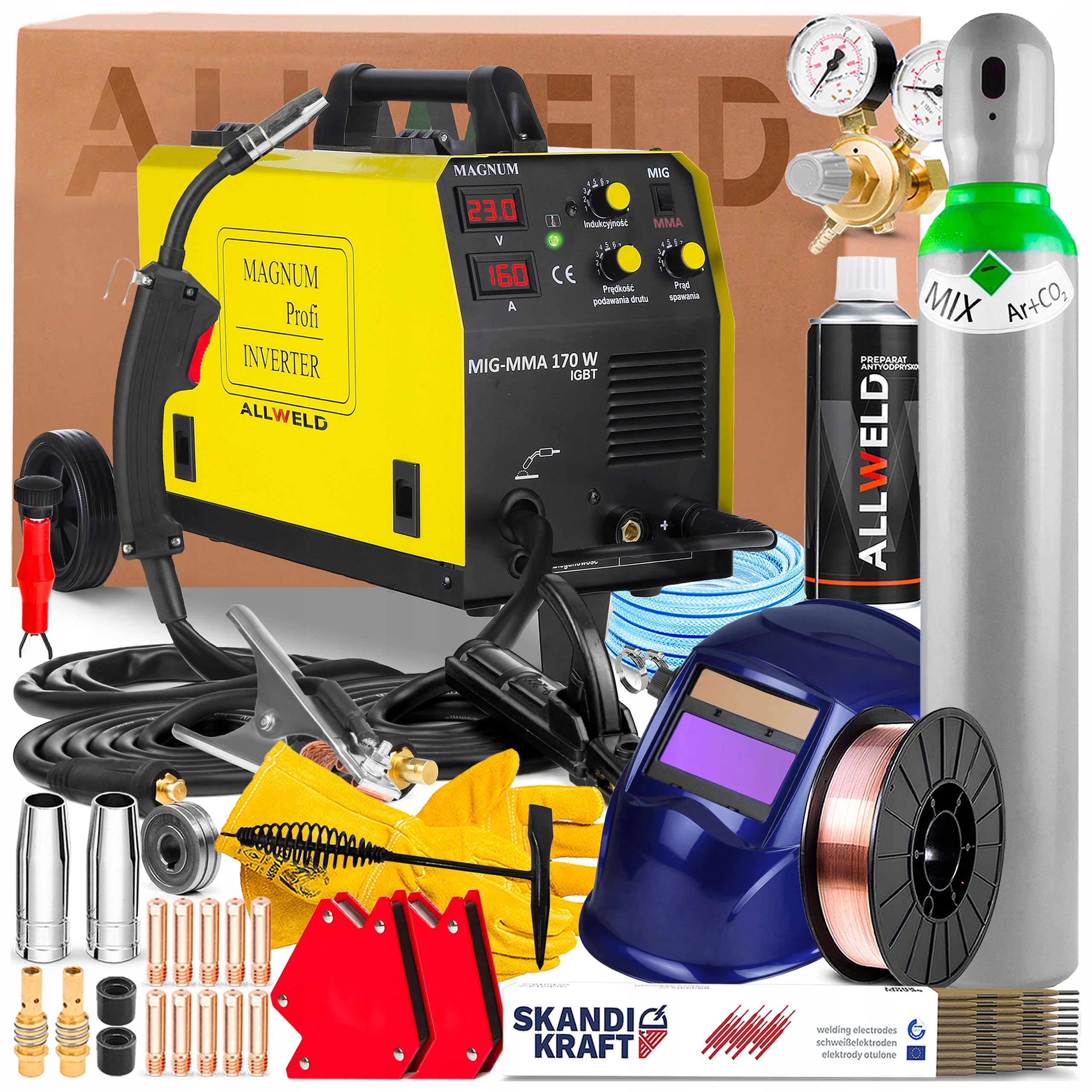 INVERTER WELDING MACHINE MAGNUM MIG MMA 170W MMA 230V 160A SOLDERING FLUX