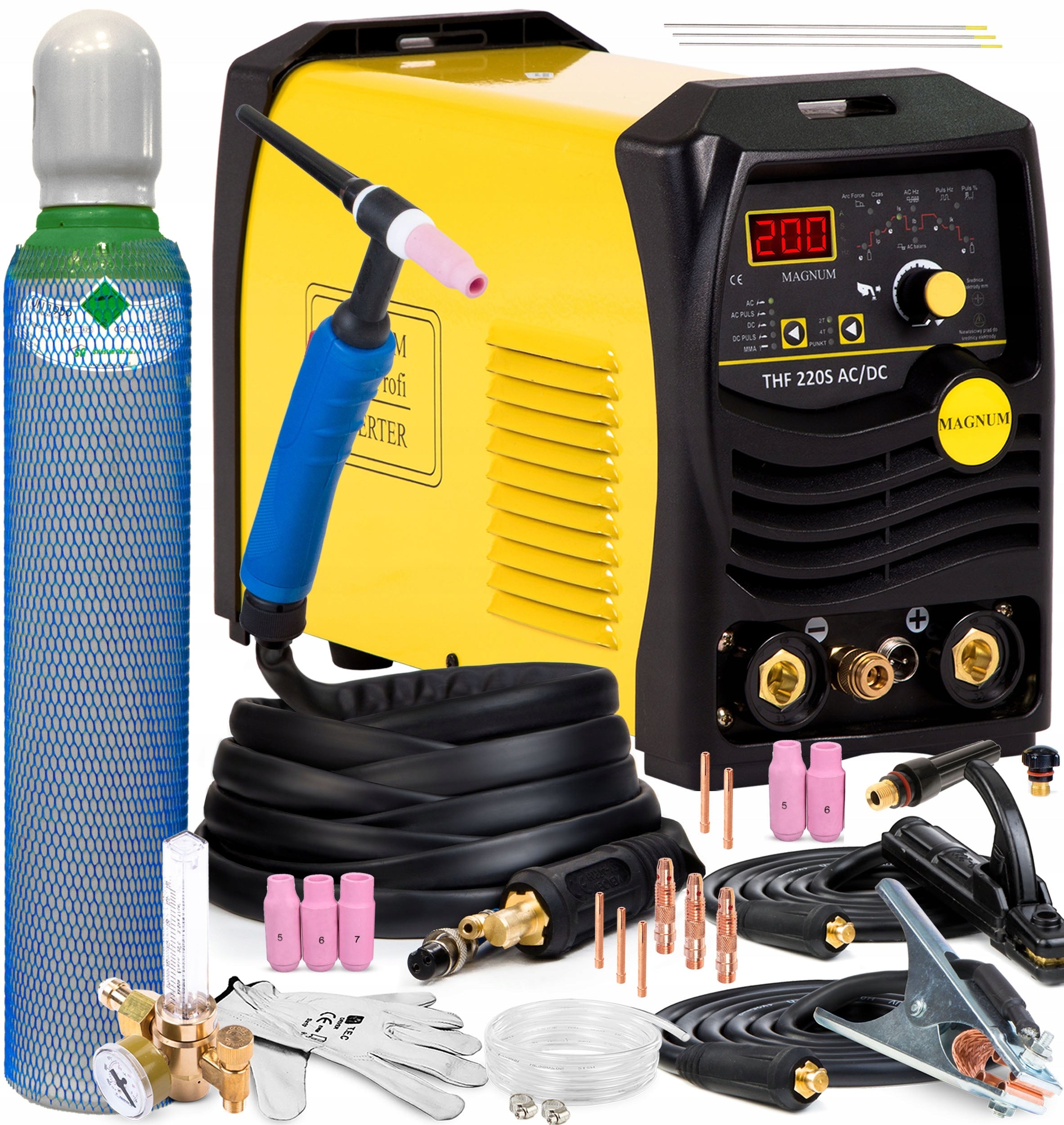 INVERTER WELDING MACHINE MAGNUM THF 220S MMA TIG AC DC PULSE IGBT 200A 230V HF