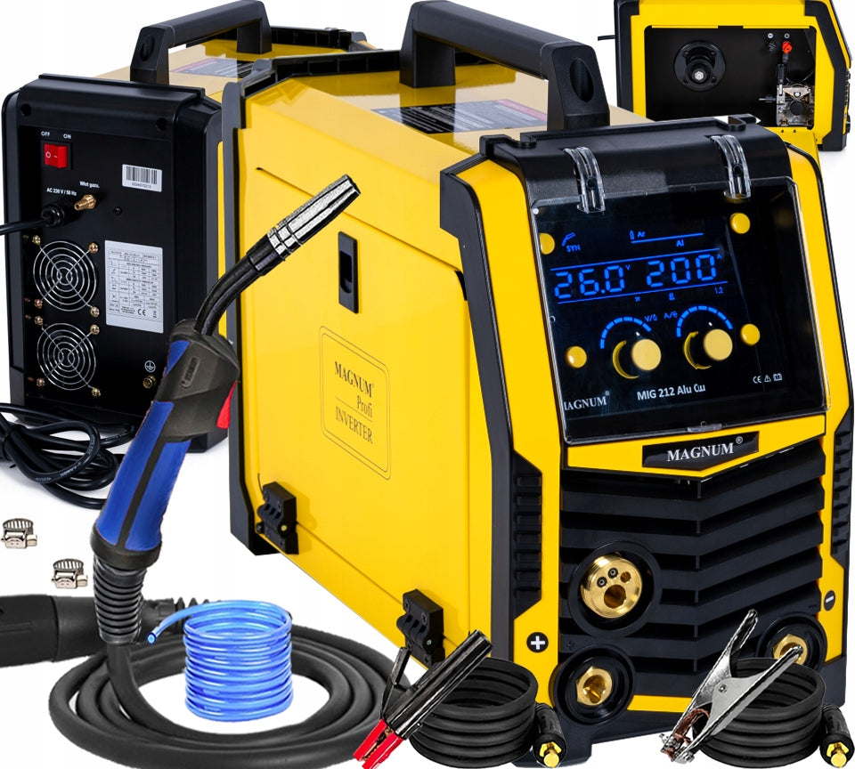 INVERTER WELDING MACHINE MIGOMAT MAGNUM MIG 212 ALU CU SYNERGY 230V 200A 2T/4T