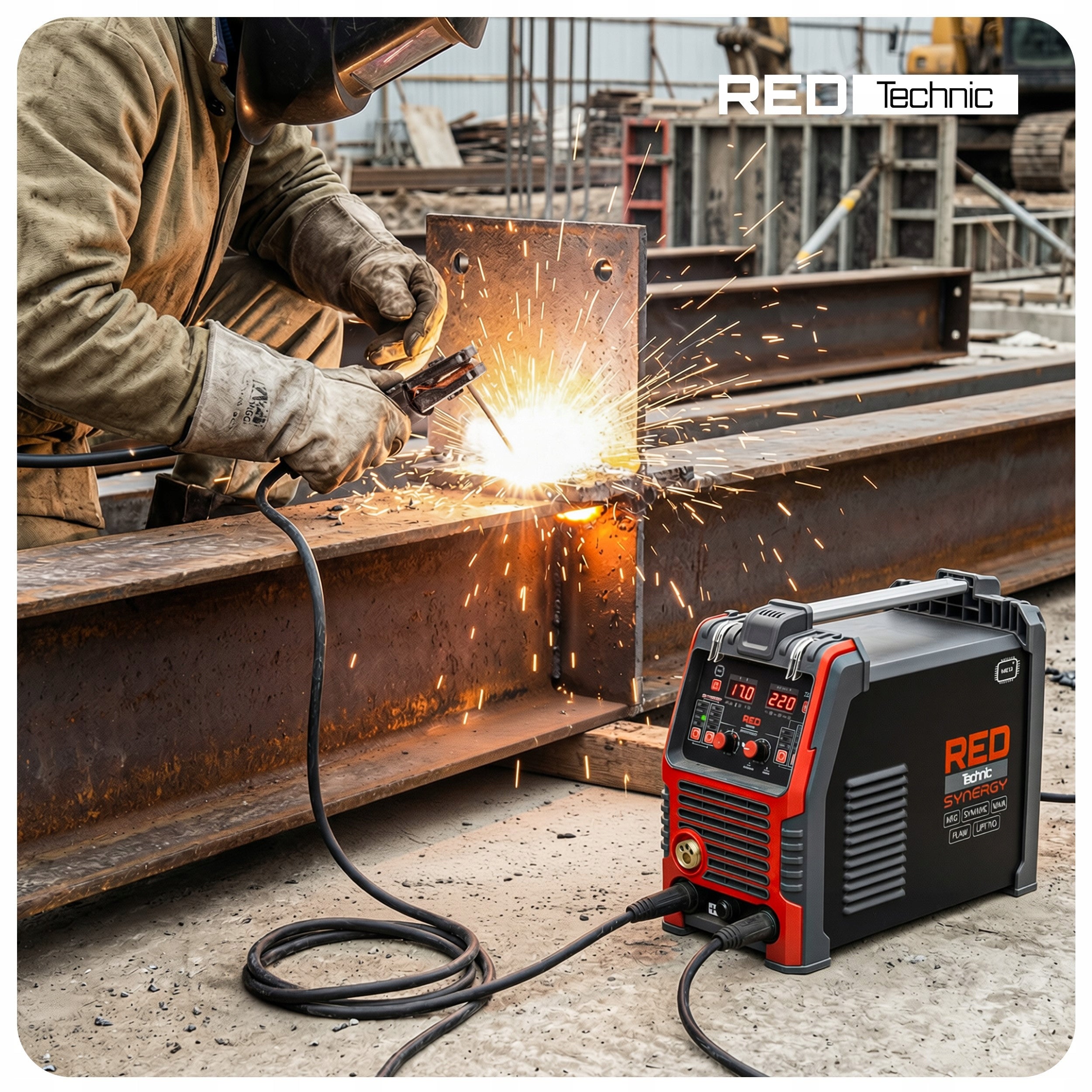 INVERTER WELDING MACHINE MIGOMAT MIG MAG MMA FLUX TIG 220A SYNERGY Maximum electrode diameter 5 mm