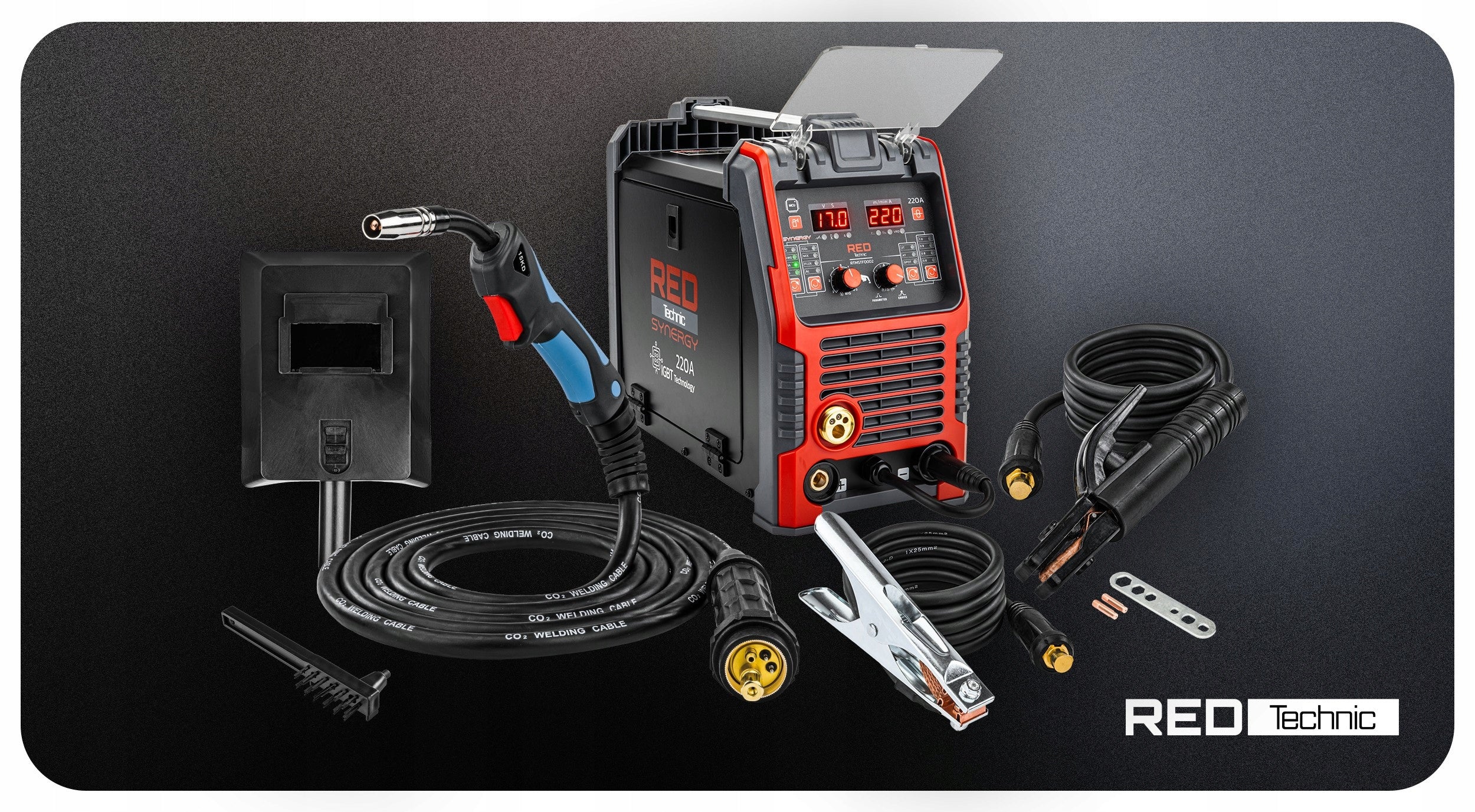 INVERTER WELDING MACHINE MIGOMAT MIG MAG MMA FLUX TIG 220A SYNERGY Power consumption 9 kVA