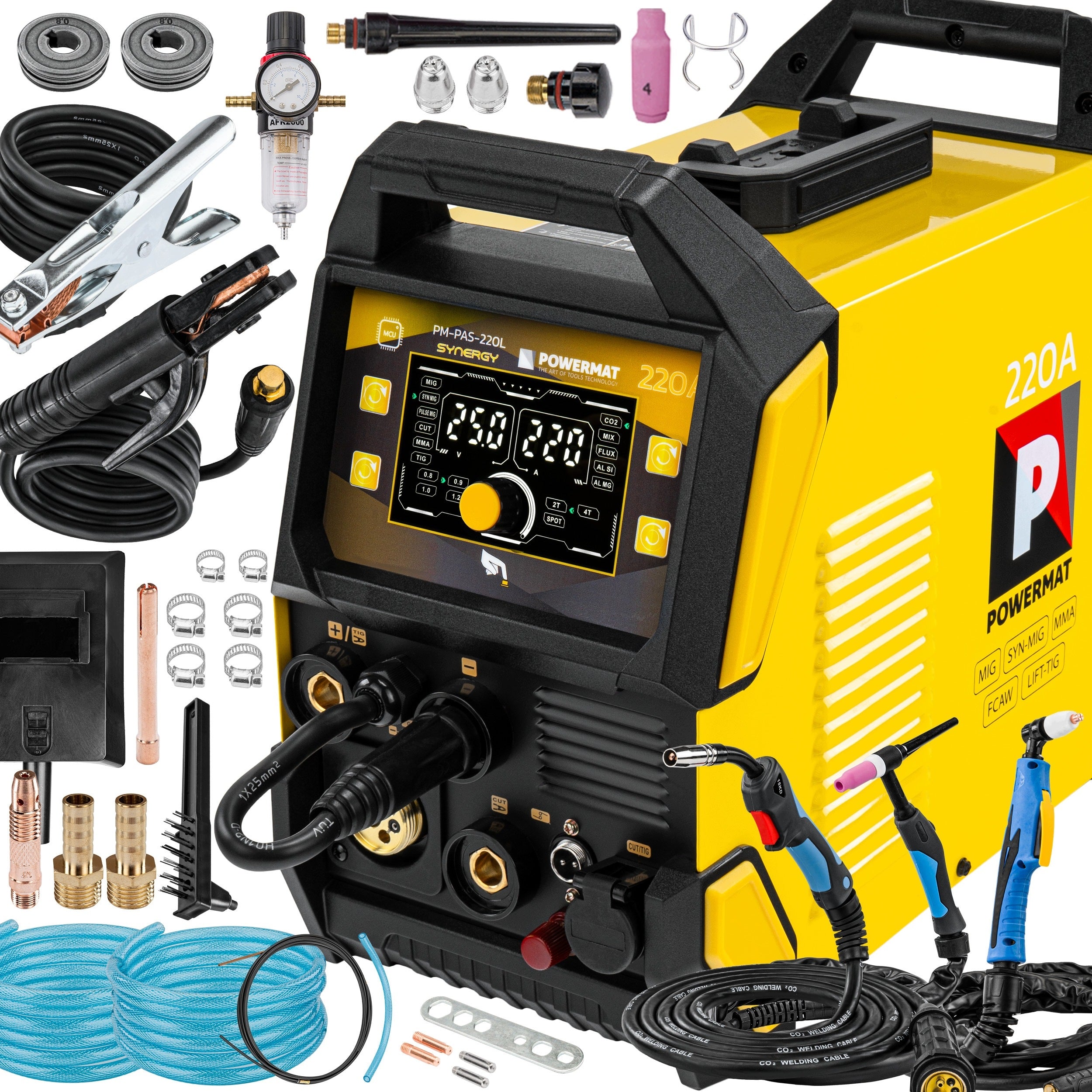 INVERTER WELDING MACHINE MIGOMAT SEMI-AUTOMATIC 5W1 220A PLASMA MIGMAG MMA TIG LIFT