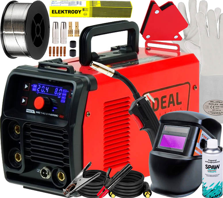 INVERTER WELDING MACHINE MIGOMAT SEMI-AUTOMATIC IDEAL PRAKTIK MIG 140 SYNERGIC LED