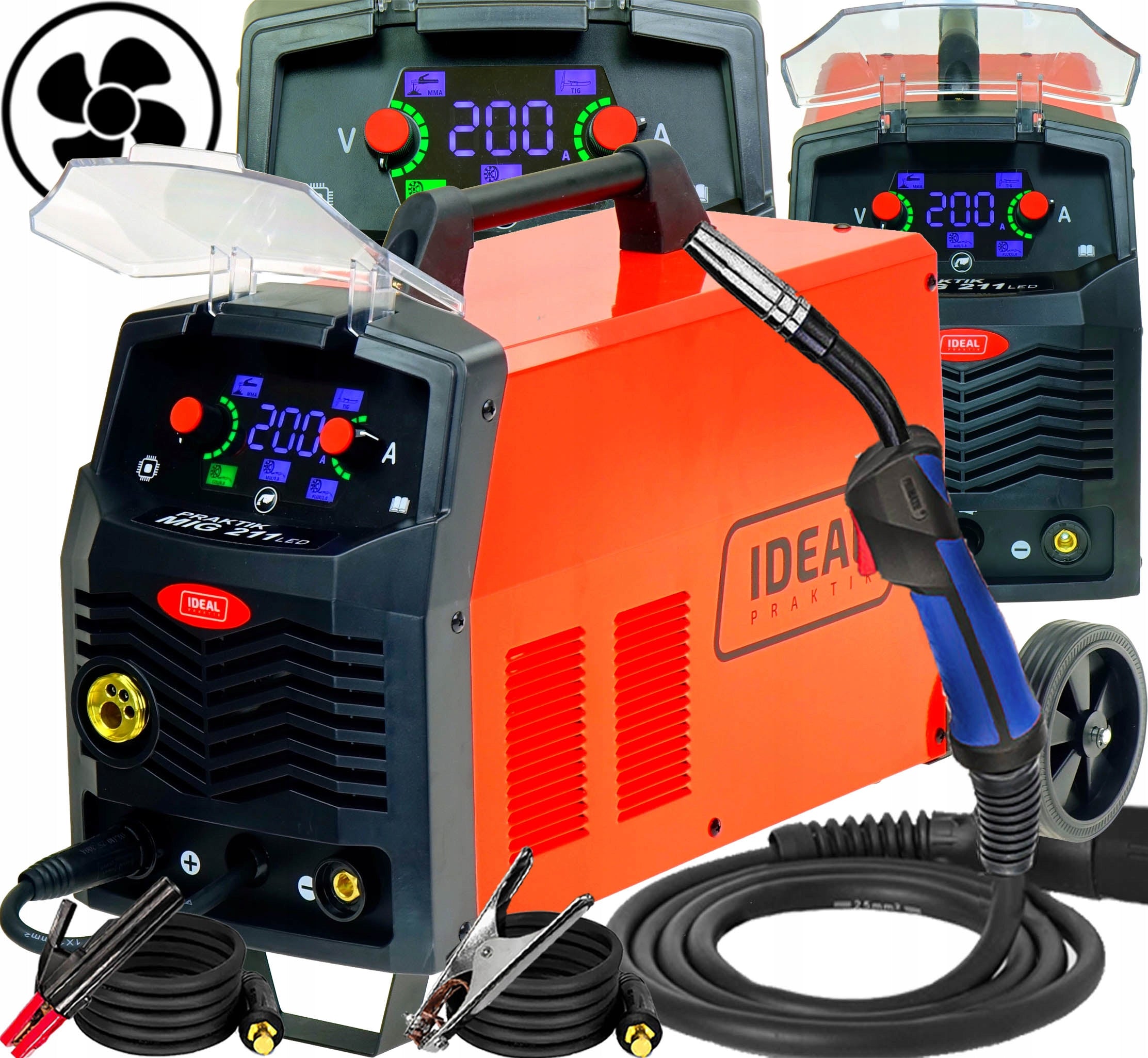 INVERTER WELDING MACHINE MIGOMAT SEMI-AUTOMATIC IDEAL PRAKTIK MIG 211 SYNERGIC LED