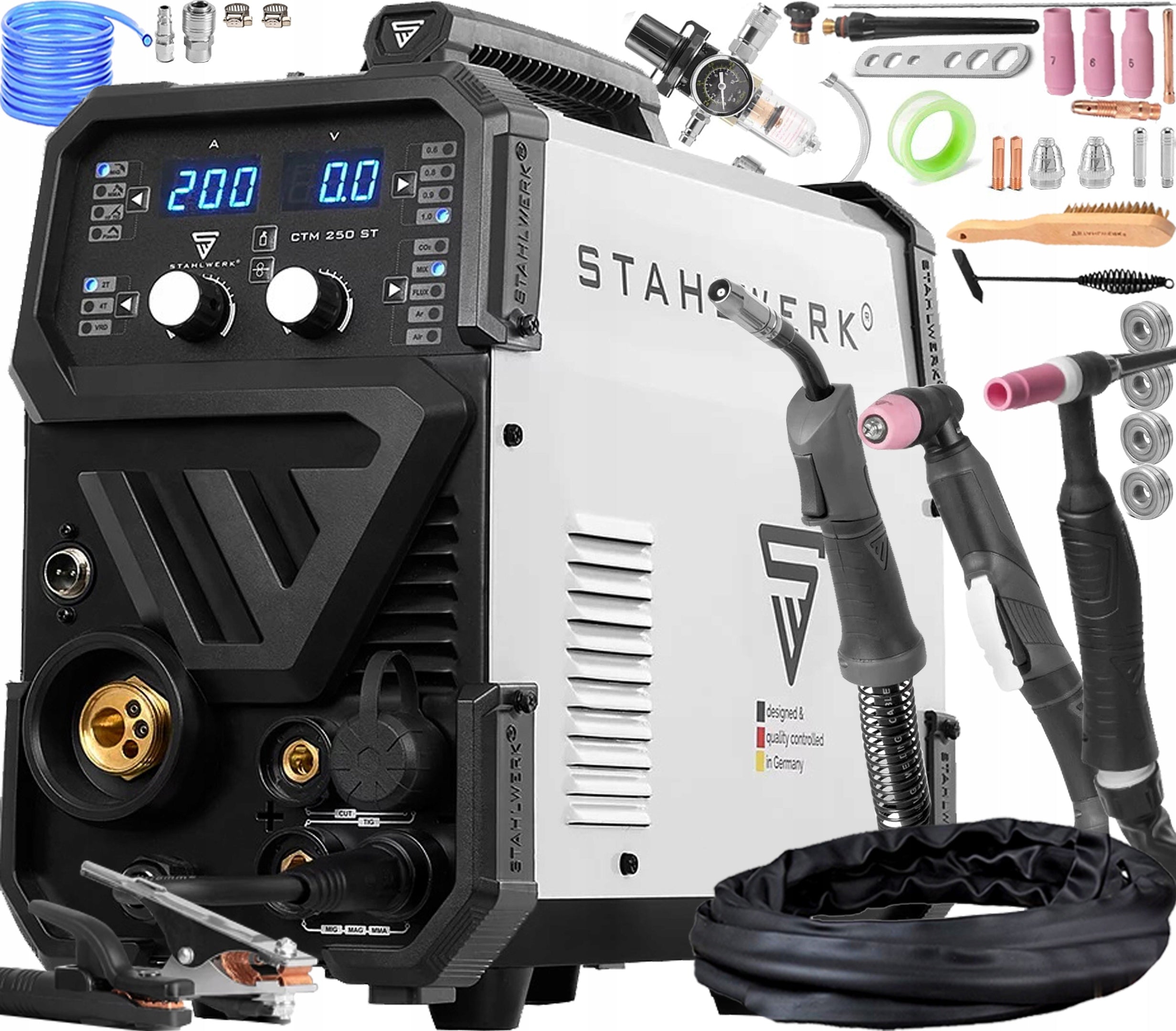 INVERTER WELDING MACHINE MIGOMAT SEMI-AUTOMATIC STAHLWERK CTM-250 ST 4IN1 PLASMA TIG