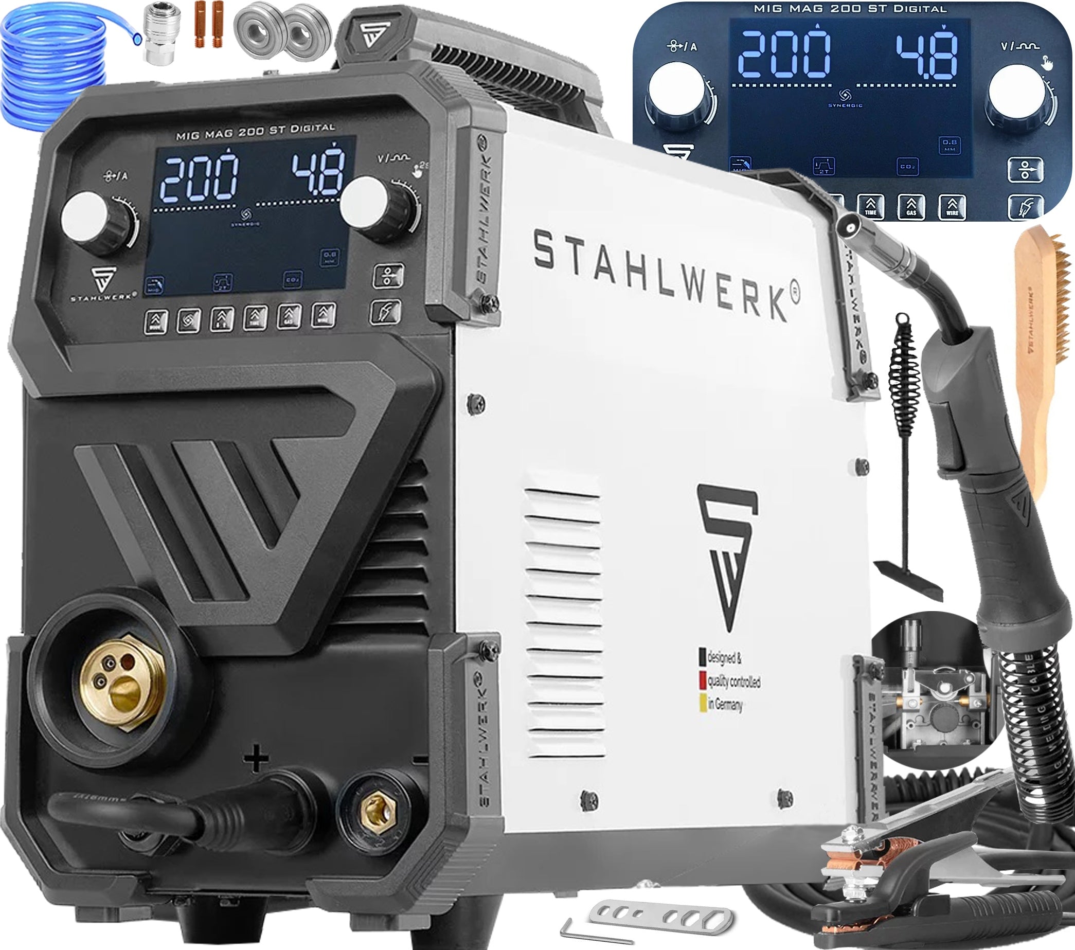 INVERTER WELDING MACHINE MIGOMAT SEMI-AUTOMATIC STAHLWERK MIG MAG 200 ST SYNERGY