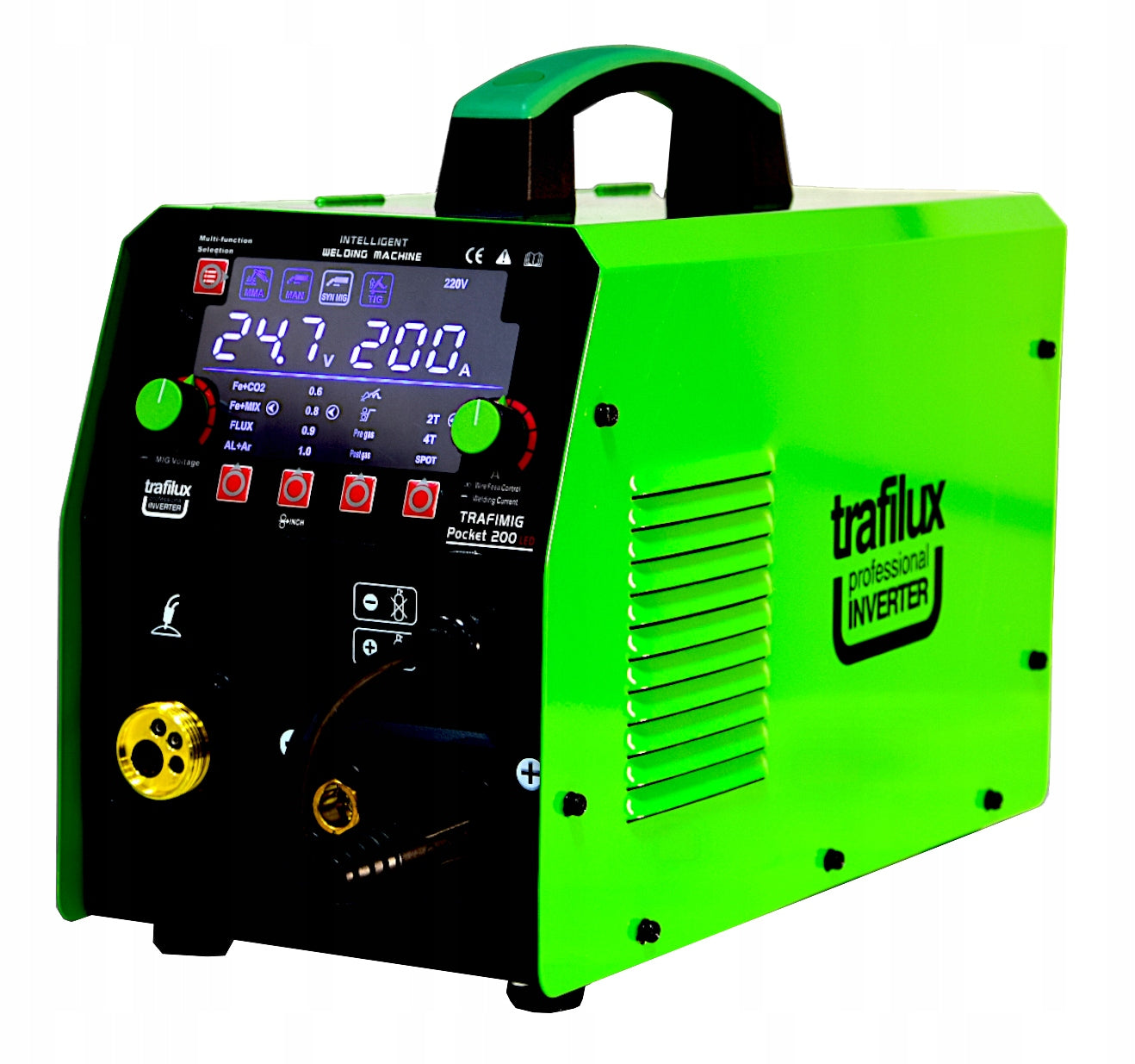 INVERTER WELDING MACHINE MIGOMAT TRAFILUX HITMIG POCKET 200 LED SYNERGY Brand Trafilux