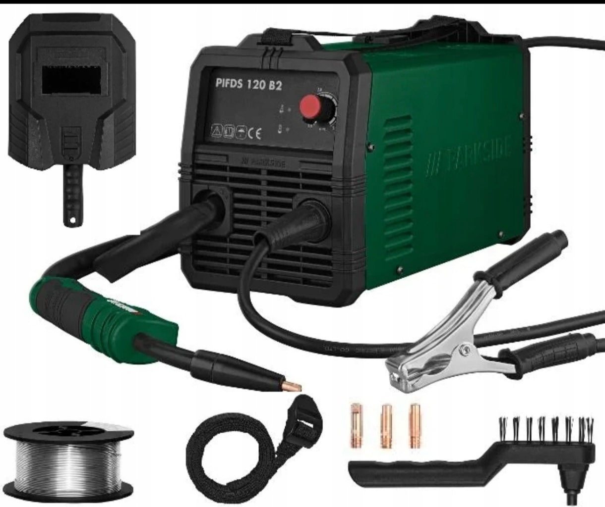 INVERTER WELDING MACHINE PARKSIDE PIFDS 120A 230V + MASK + WIRE , ACCESSORIES