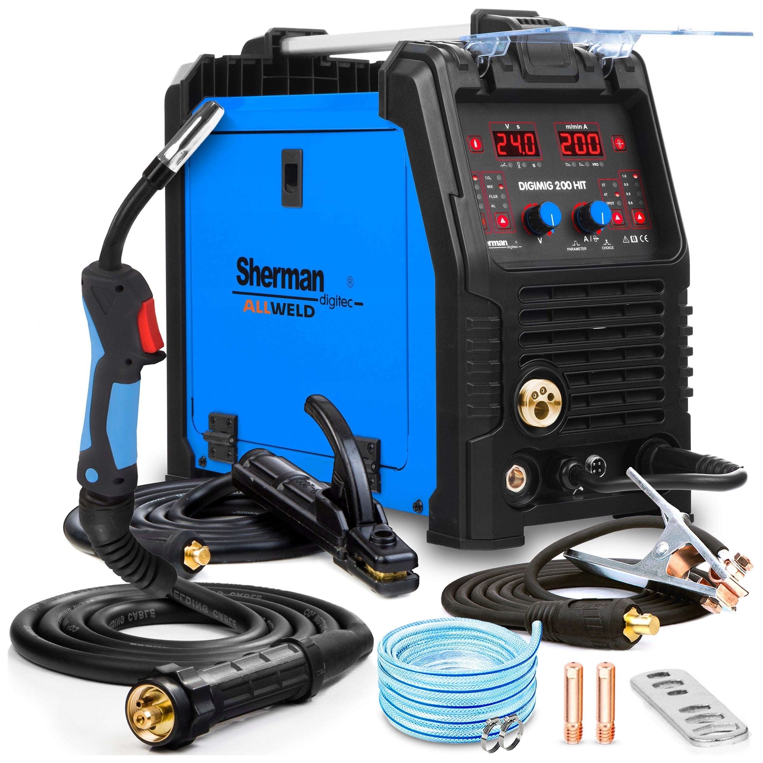 INVERTER WELDING MACHINE SHERMAN DIGIMIG 200 HIT SYNERGY MIG MMA TIG 200A 230V