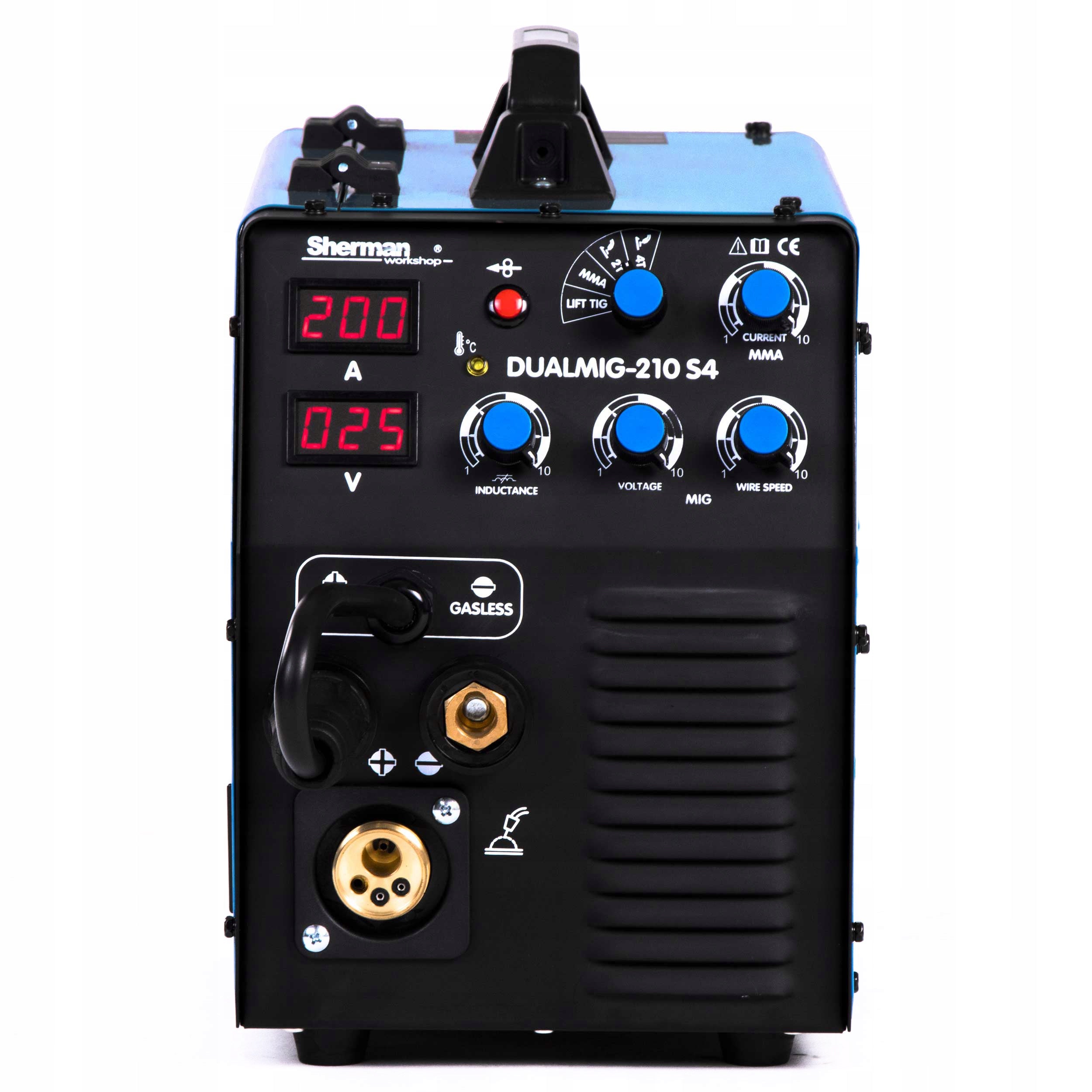 INVERTER WELDING MACHINE SHERMAN MIG 210 S4 MAG MMA TIG 230V 200A IGBT FLUX 3IN1 Manufacturer code 7811699 #ZESTAW1AK