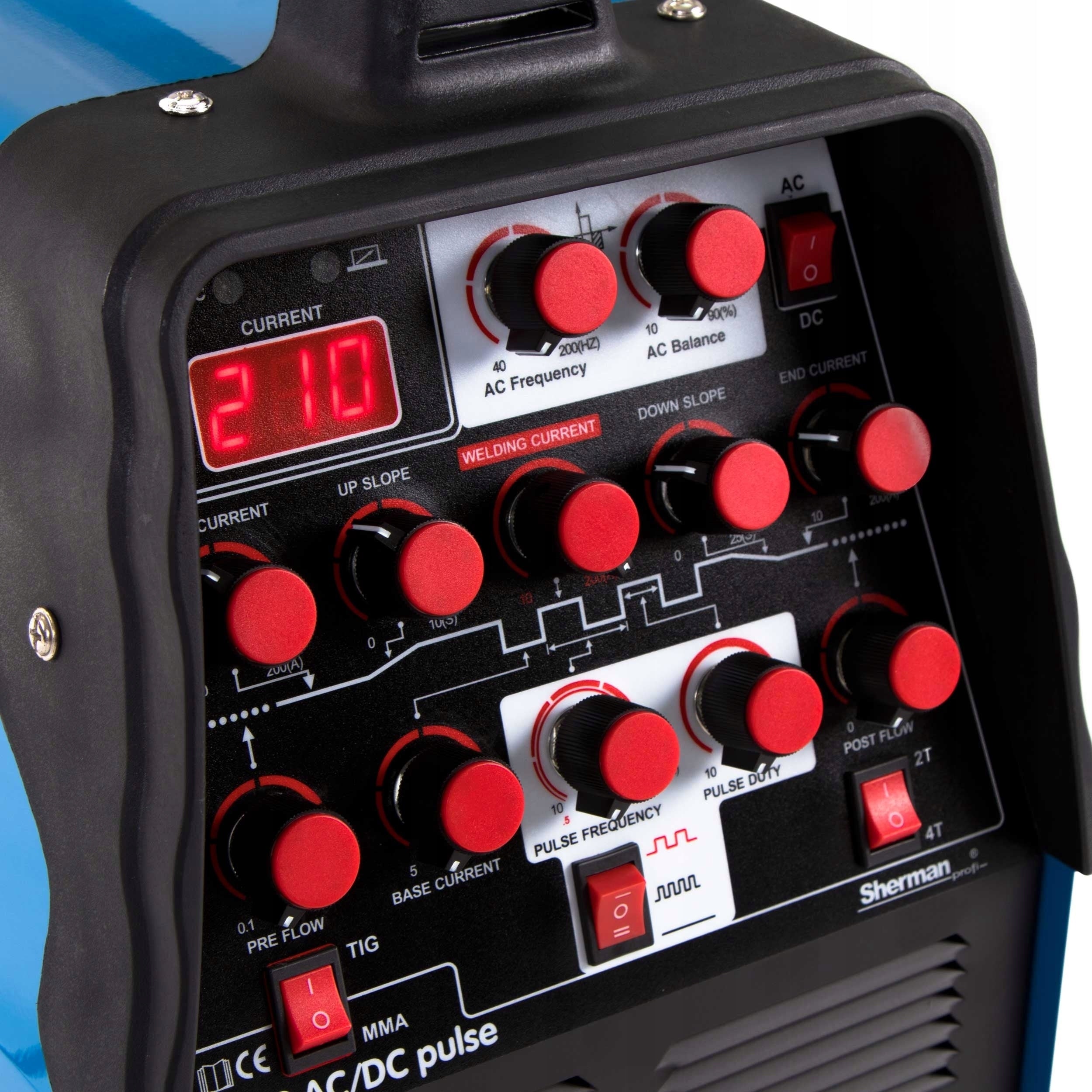 INVERTER WELDING MACHINE SHERMAN TIG 210 AC DC PULSE MMA 200A HF IGBT ALUMINIUM Brand Sherman