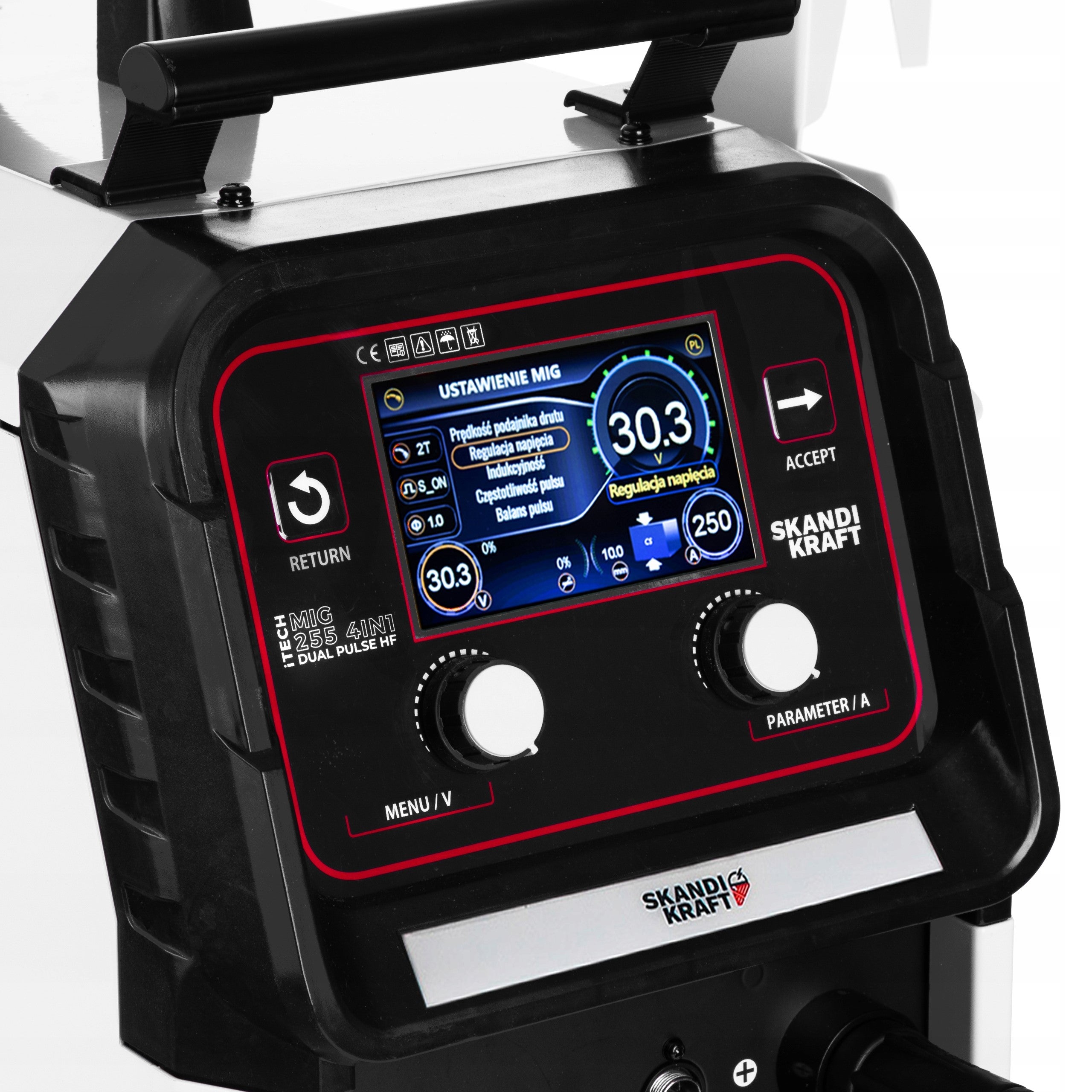 INVERTER WELDING MACHINE SKANDI KRAFT MIG 255 4R DUAL PULSE SYNERGY MMA TIG AC Manufacturer code TCMIG2554IN1DPHF MAPR2-24-N