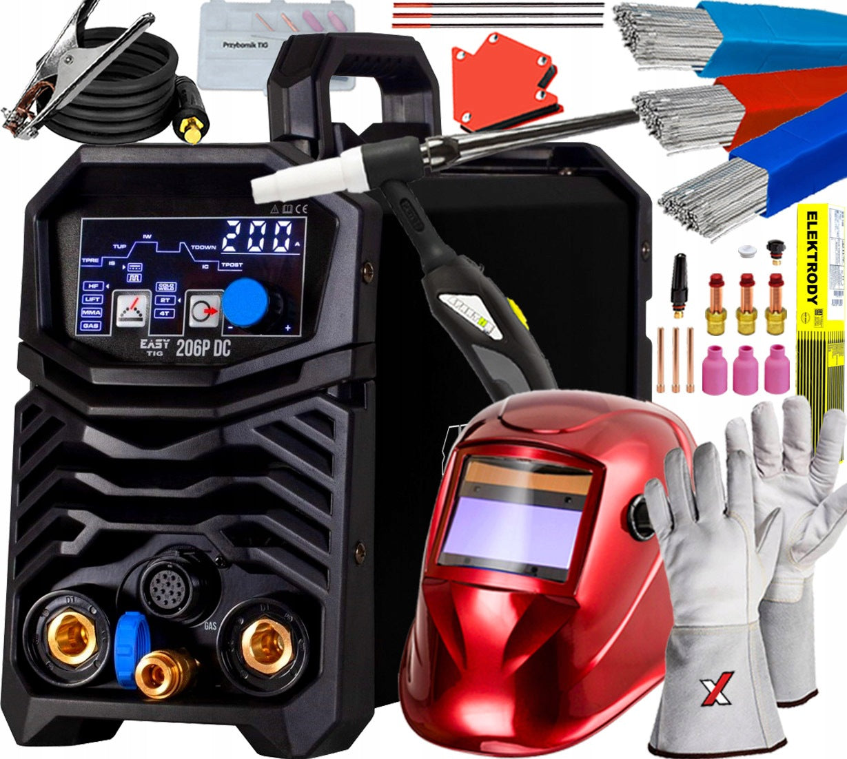 INVERTER WELDING MACHINE SPARTUS EASYTIG 206P DC 230V 200A MMA PULSE