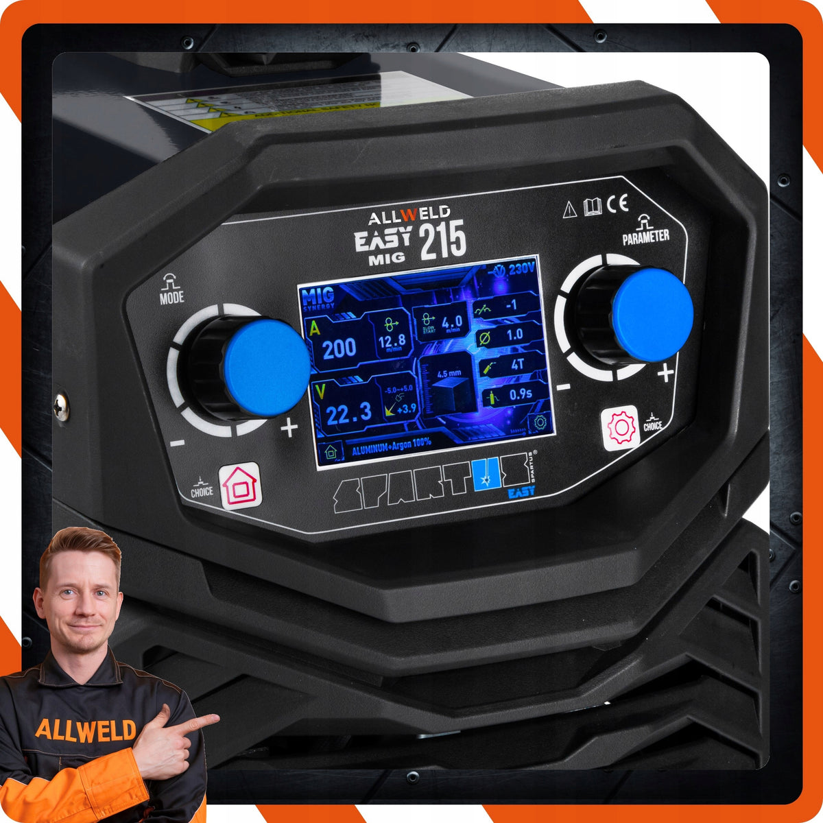 INVERTER WELDING MACHINE SPARTUS MIG 215 MMA TIG 230V 200A ALUMINIUM SYNERGY Brand Spartus