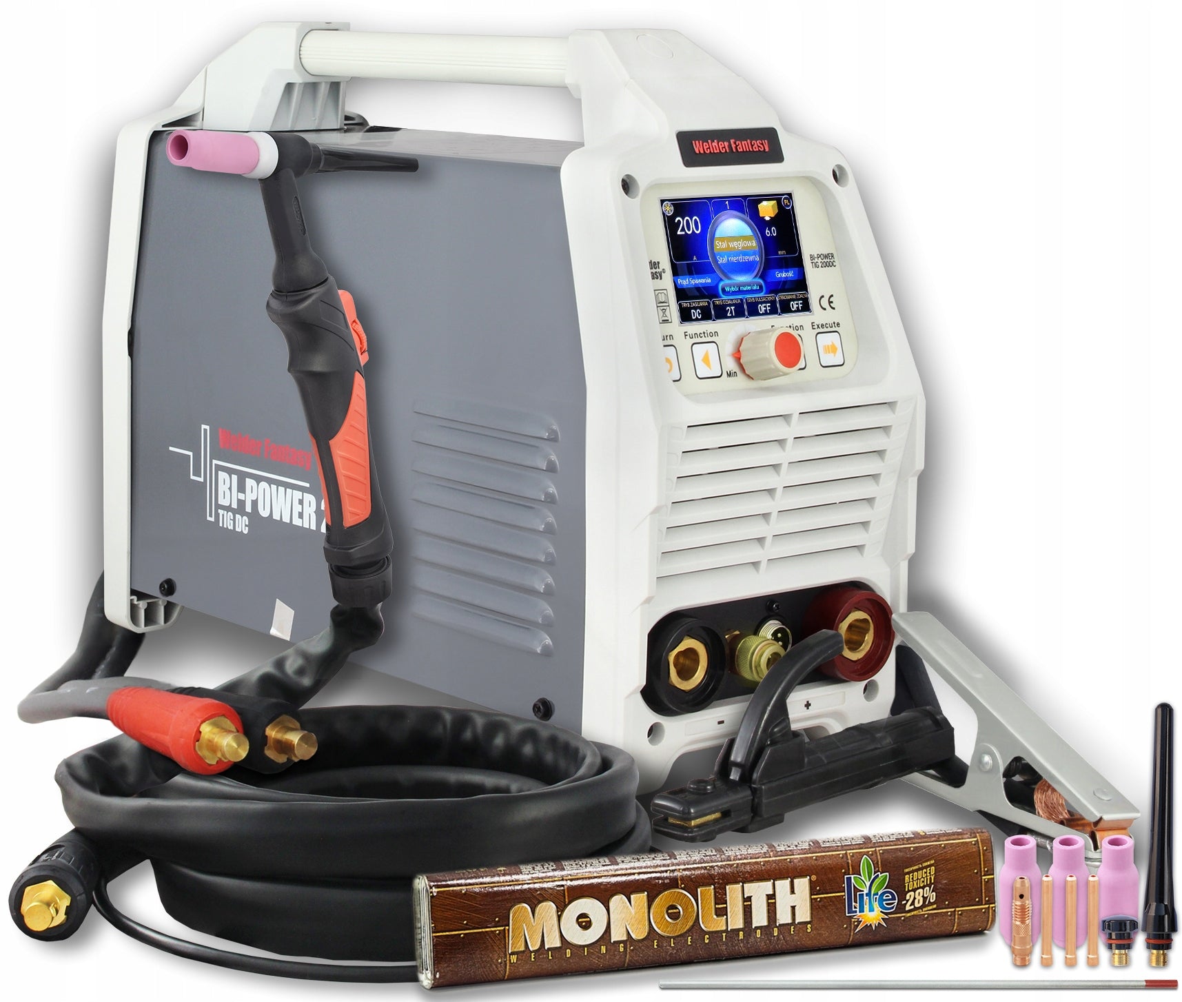 INVERTER WELDING MACHINE TIG DC BI-POWER 200 PULSE SYNERGY SPOT MMA ELECTRODES
