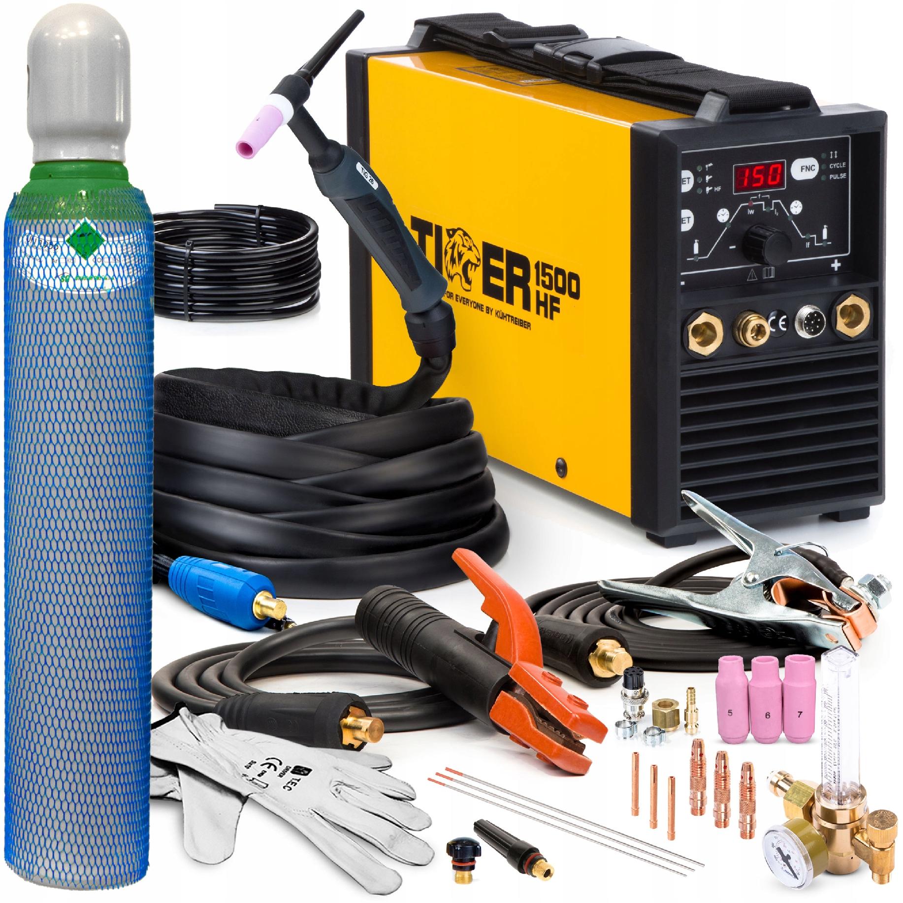INVERTER WELDING MACHINE TIGER 1500 HF TIG DC PULSE MMA 230V 150A HANDLE 4M