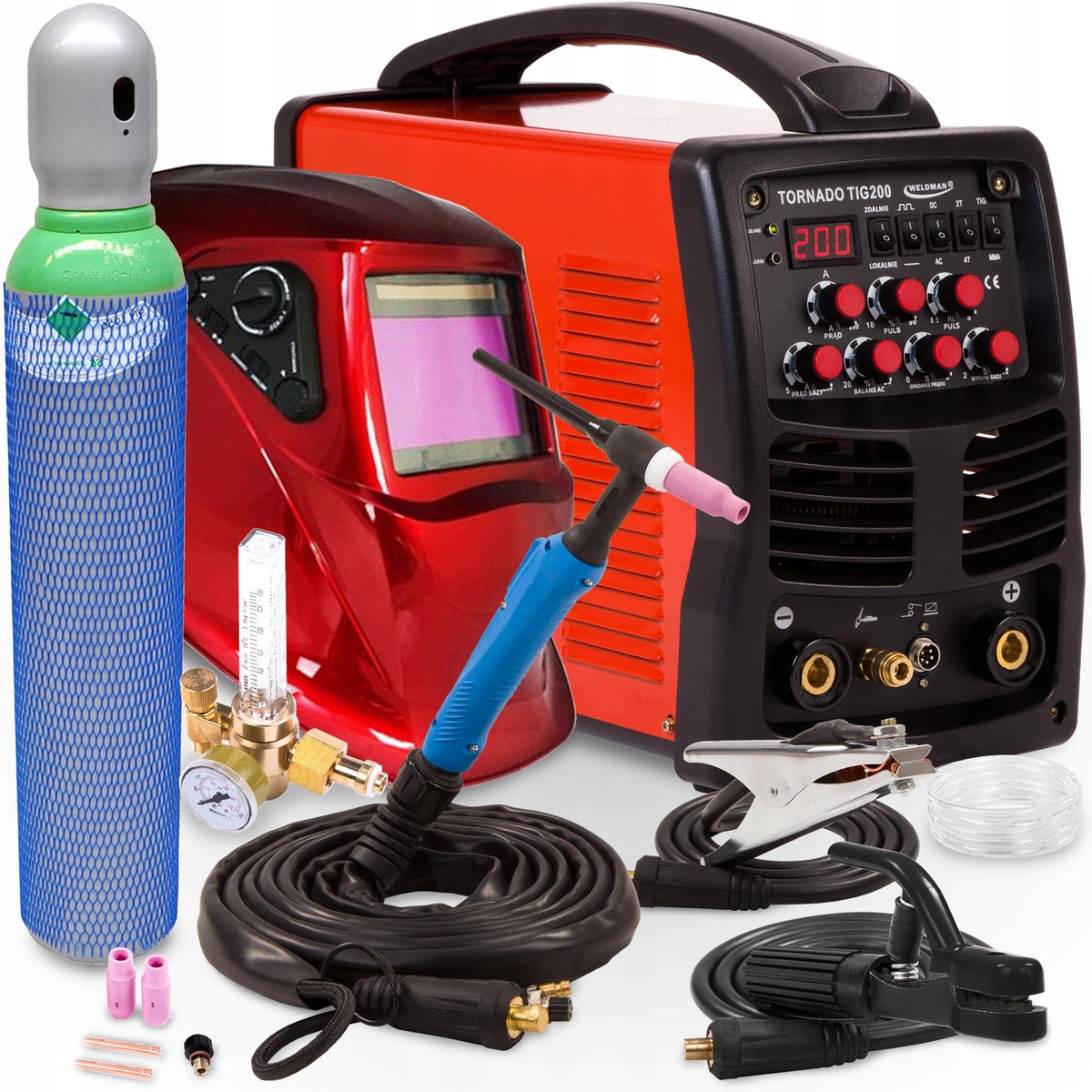 INVERTER WELDING MACHINE WELDMAN TORNADO 200 TIG AC DC MMA PULSE 200A 230V ALU