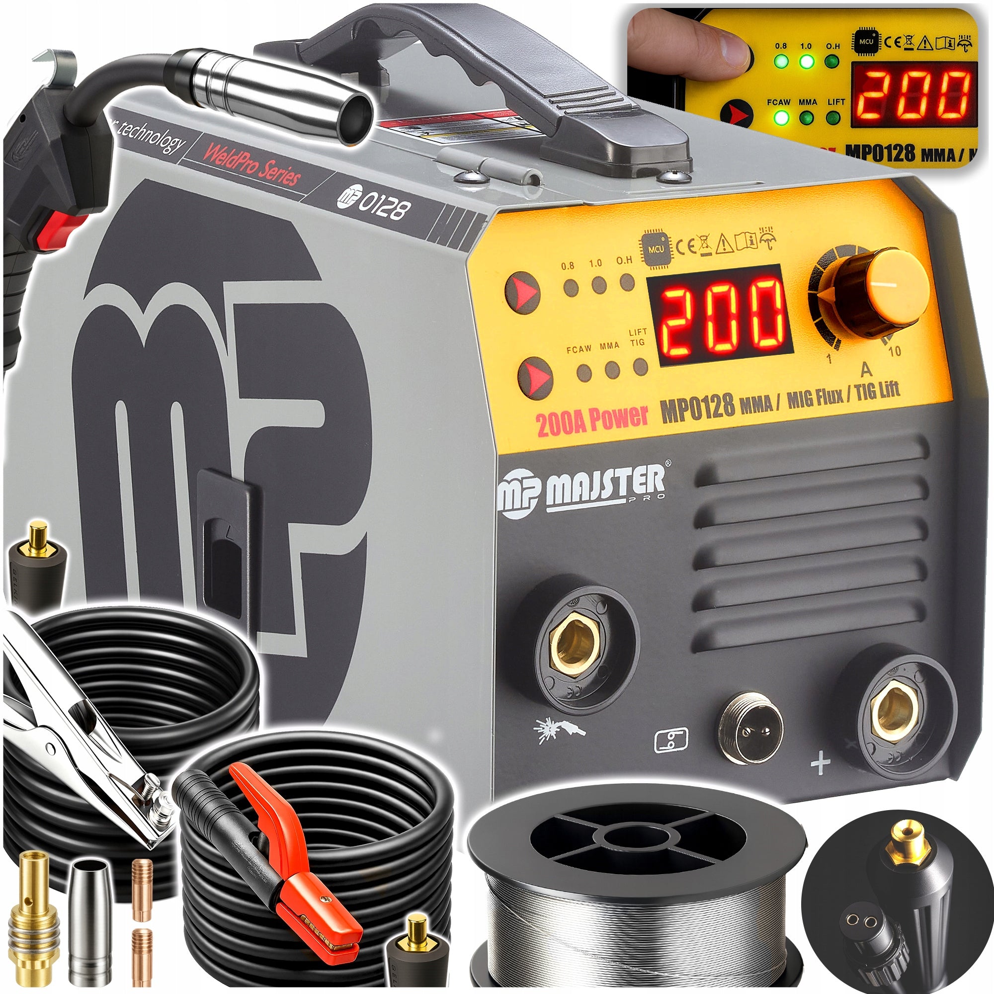INVERTER Welder IGBT MIG FLUX MMA migomat MP Majster MP0128 Synergy