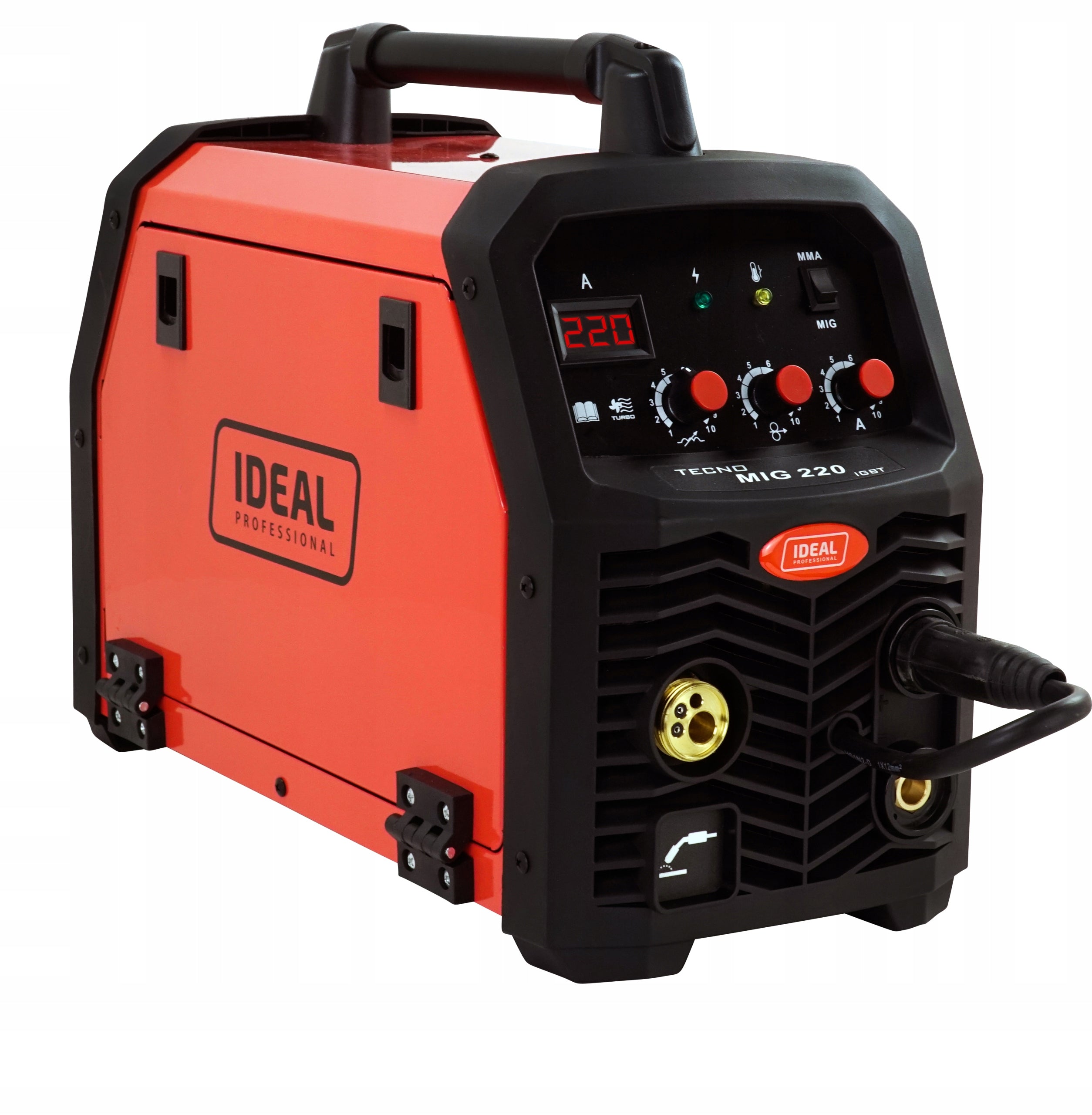 INVERTER Welder MIGOMAT MAG IDEAL TECNO MMA 220A 230V 60% IGBT FLUX Brand IDEAL