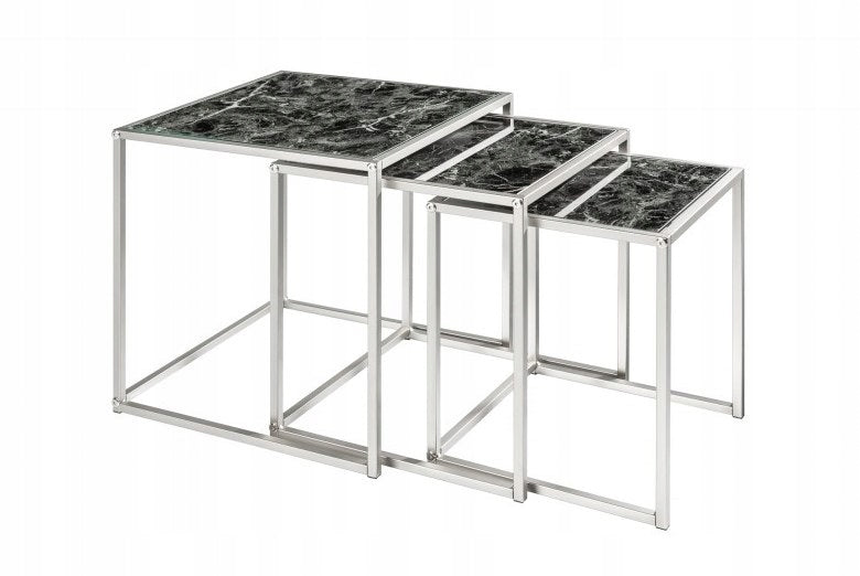Tischset Invicta Elements 3, schwarzes Glas, Marmorimitat 