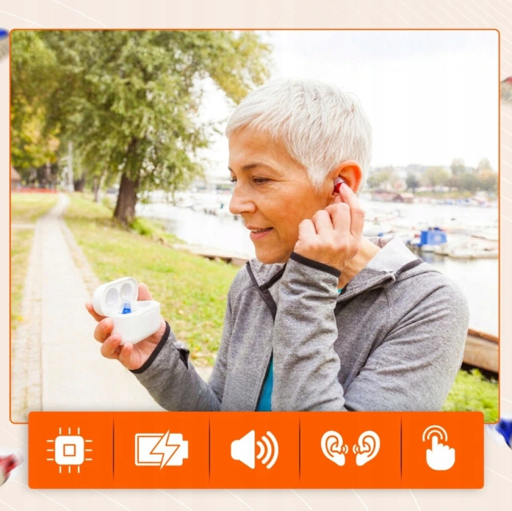 INVISIBLE HEARING AID ERGONOMIC COMFORTABLE DISCREET PAIR Ear right and left