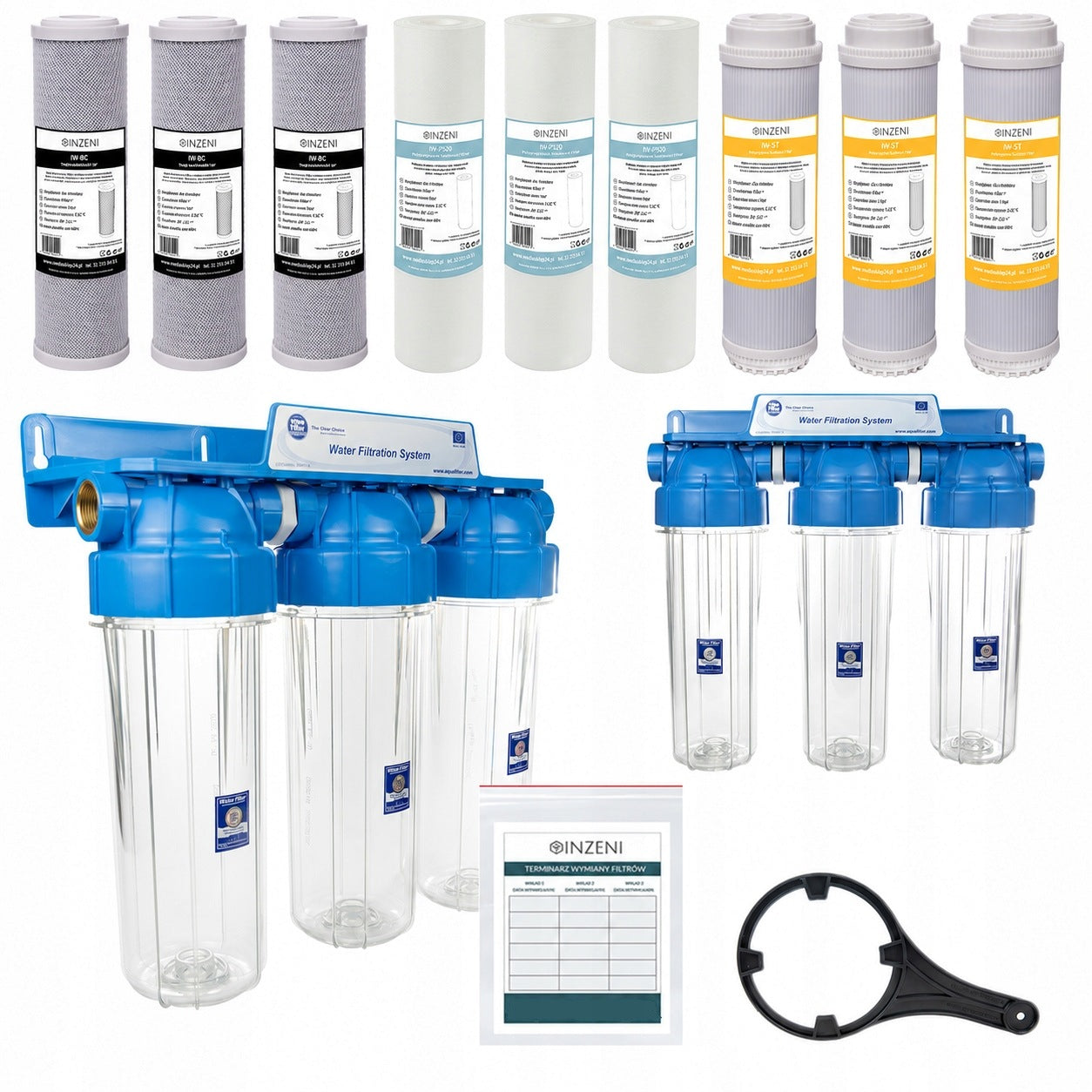 INZENI Softener Water Filter for Hard Water, 3/4 Inch Stone for Whole House