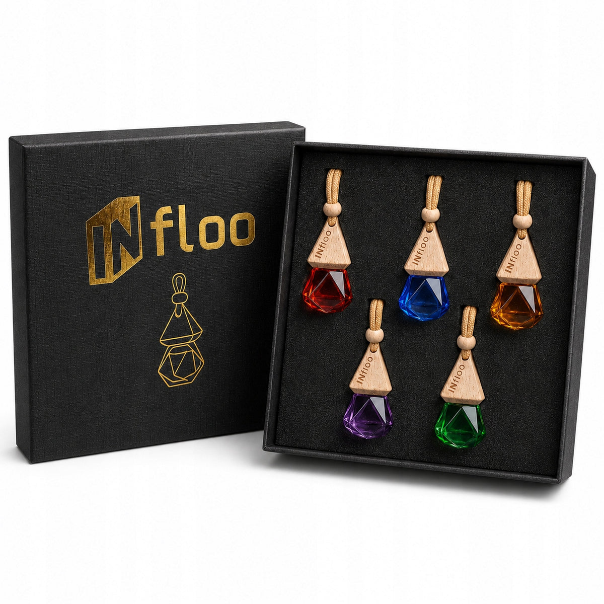 INfloo Car fragrance set 5 pieces fragrance for car pendant