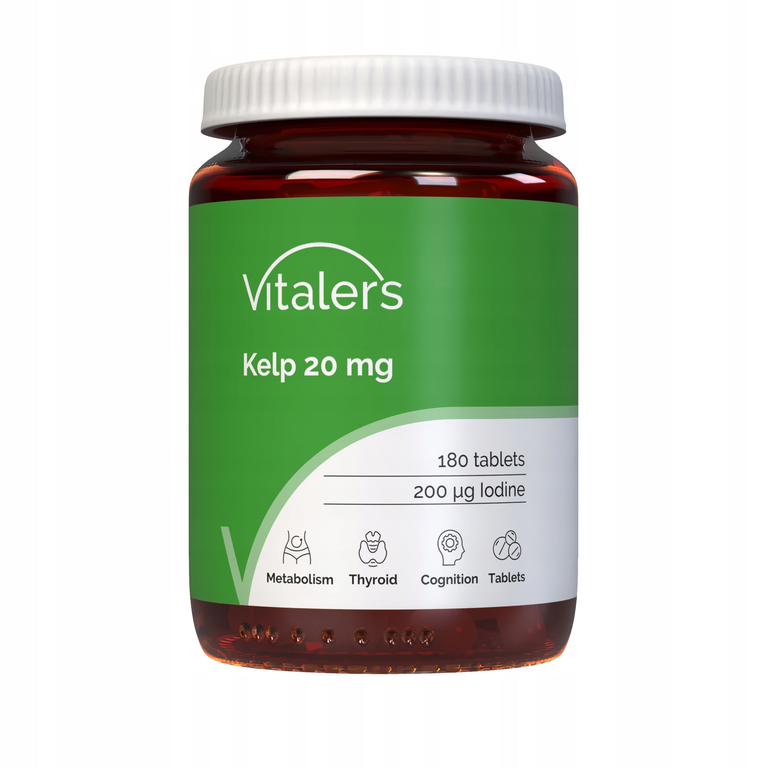 IODINE 200 mcg with Algae KELP THYROID source IODINE Vegan Energy 180 tablets Manufacturer code VIT-0874