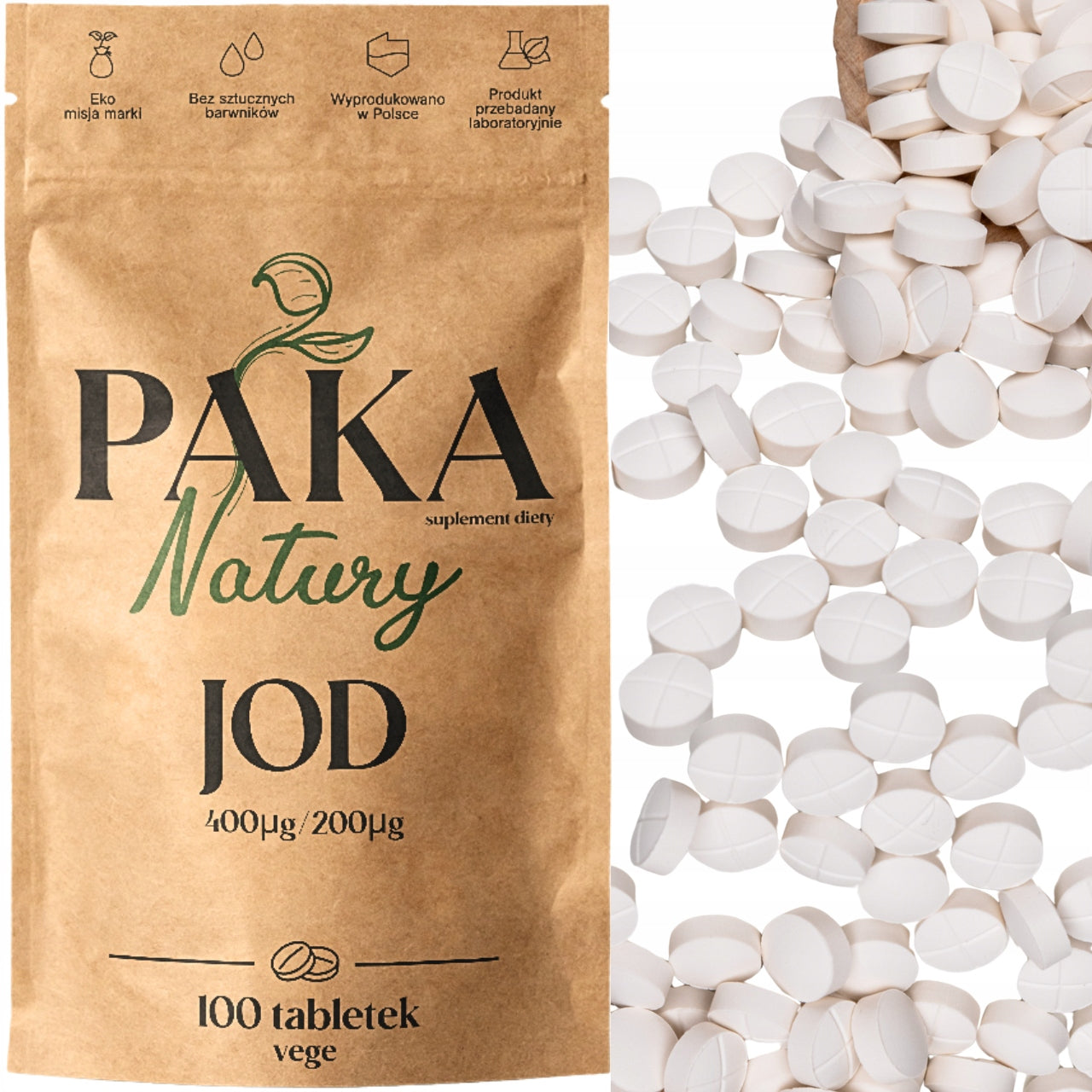 IODINE TABLETS POTASSIUM IODIDE ULTRA PURE 400µg/200µg 100TABL. PAKA