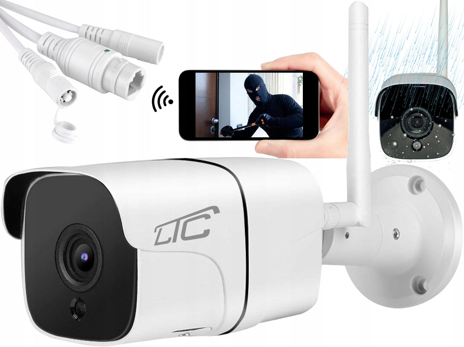 IP CAMERA WiFi & LAN BULLET OUTDOOR 4MPX INFRARED APP IOS ANDROID