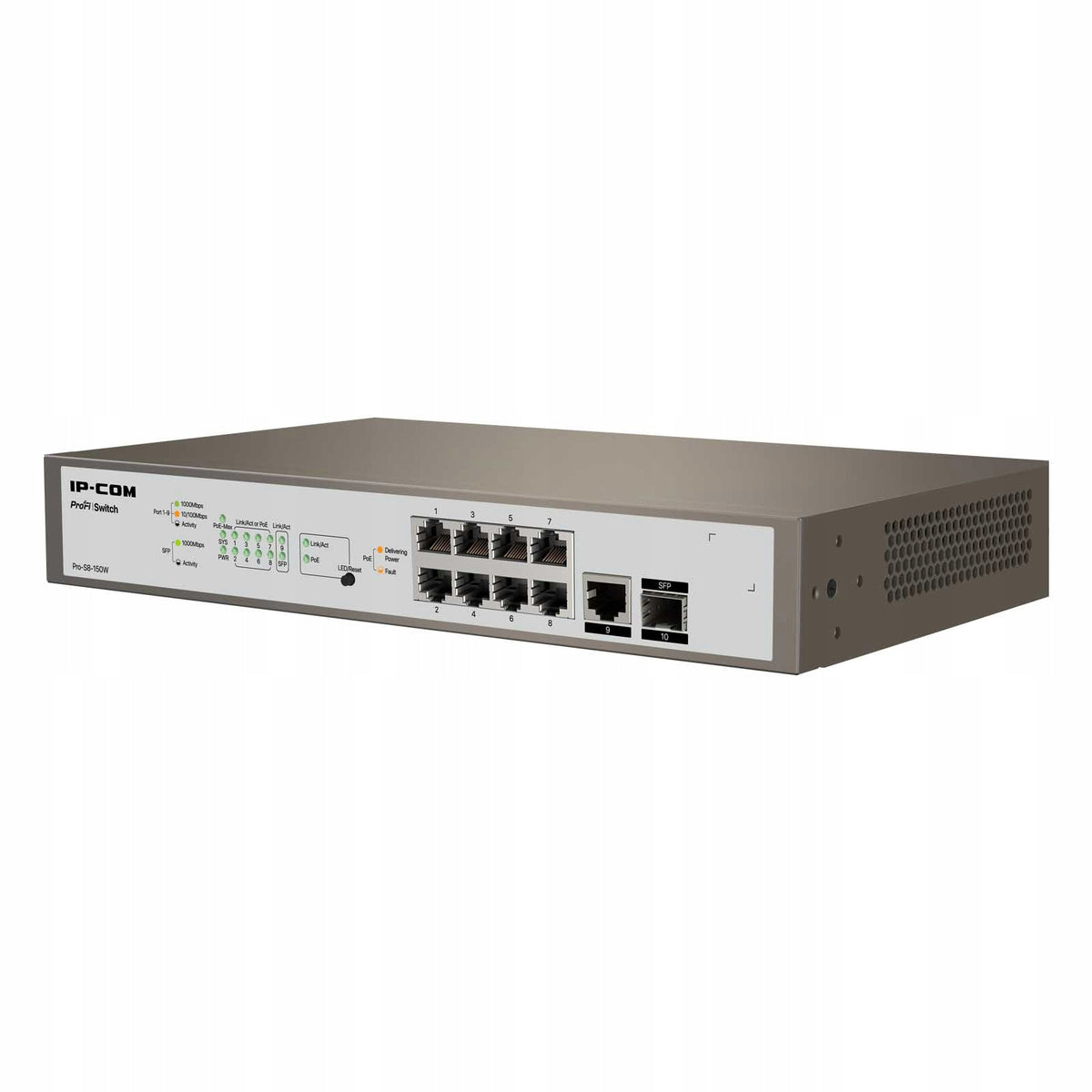 IP-COM Pro-S8-150W Switch, 8x Gigabit Ethernet, PoE, SFP Manufacturer code Pro-S8-150W